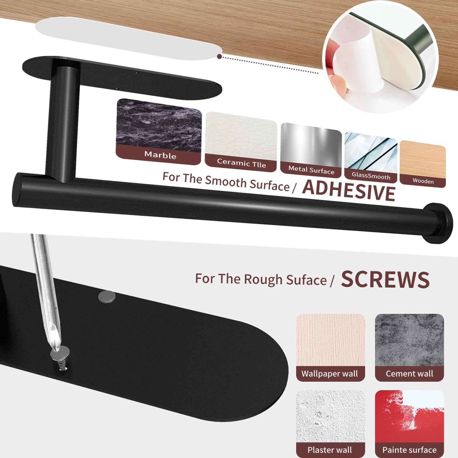 Space-Saving Under Cabinet Stainless Steel Paper Towel Holder