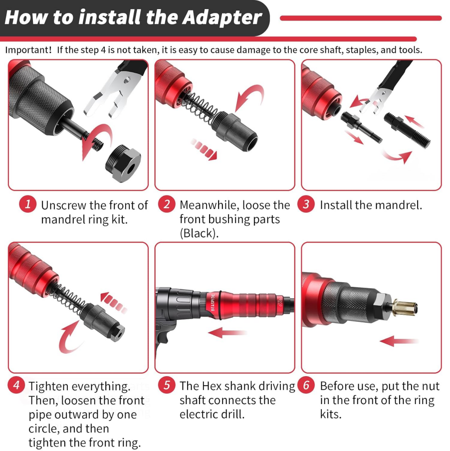 Cordless Drill Rivet Nut Adapter Kit