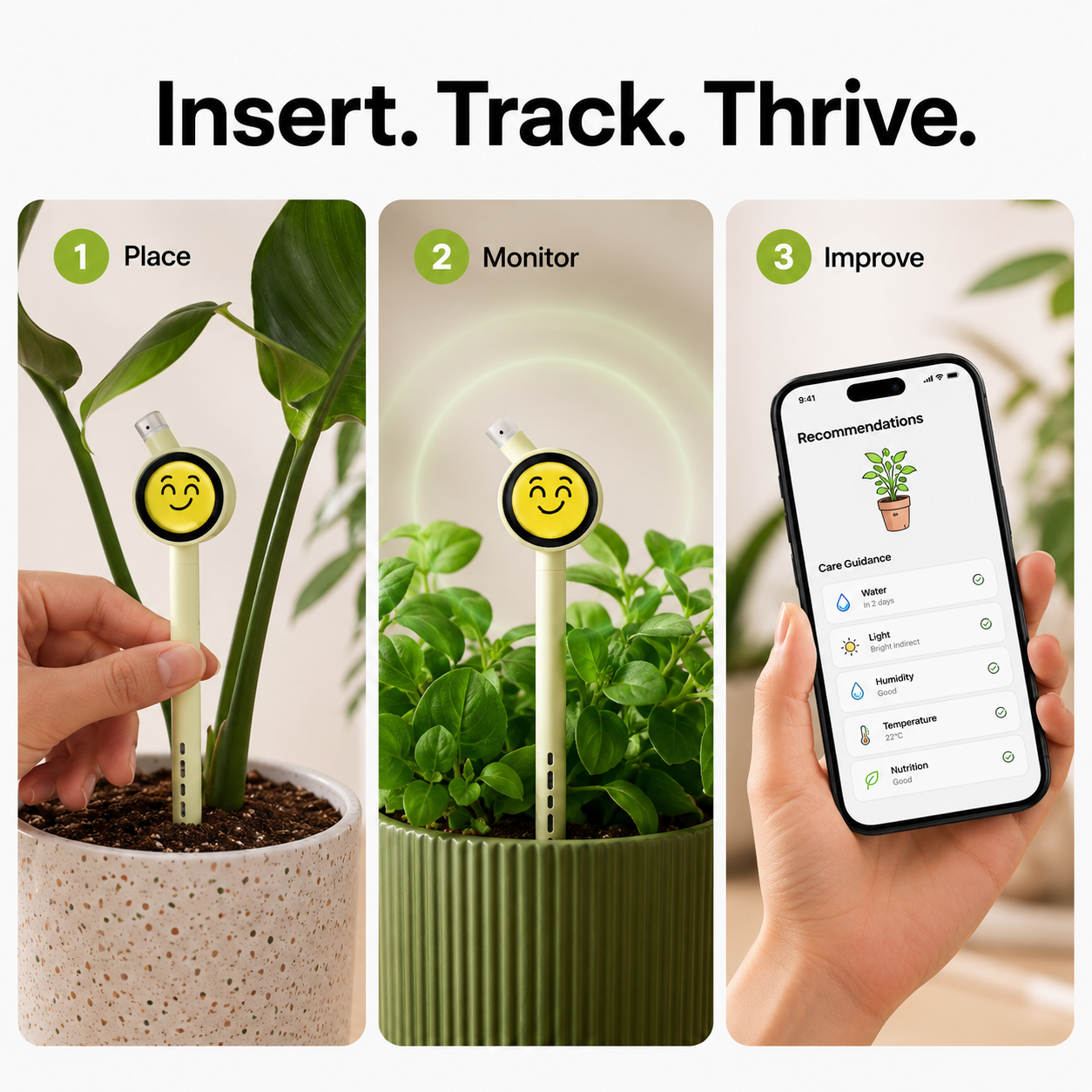 Smart Plant Care Sensor with Emoji Display