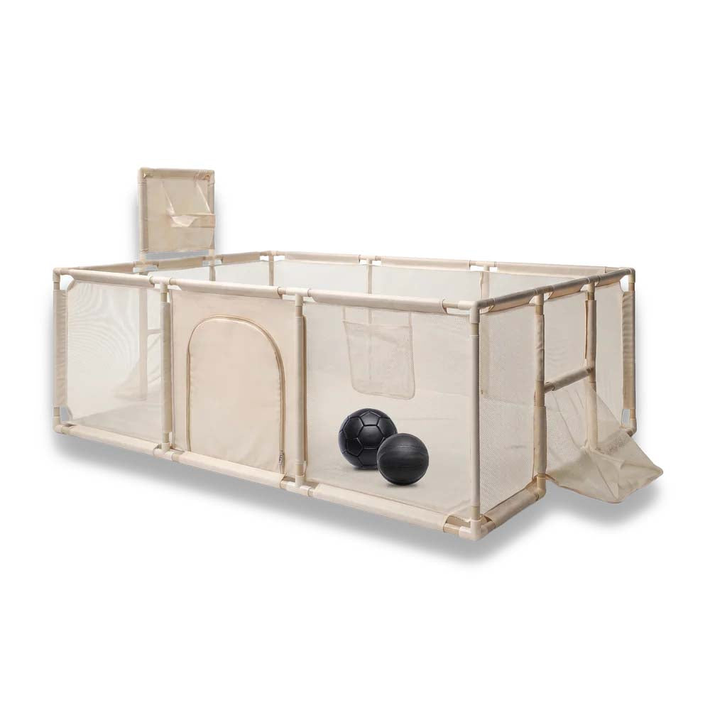 Kids Sports Arena Playpen — Indoor Basketball & Soccer Activity Set
