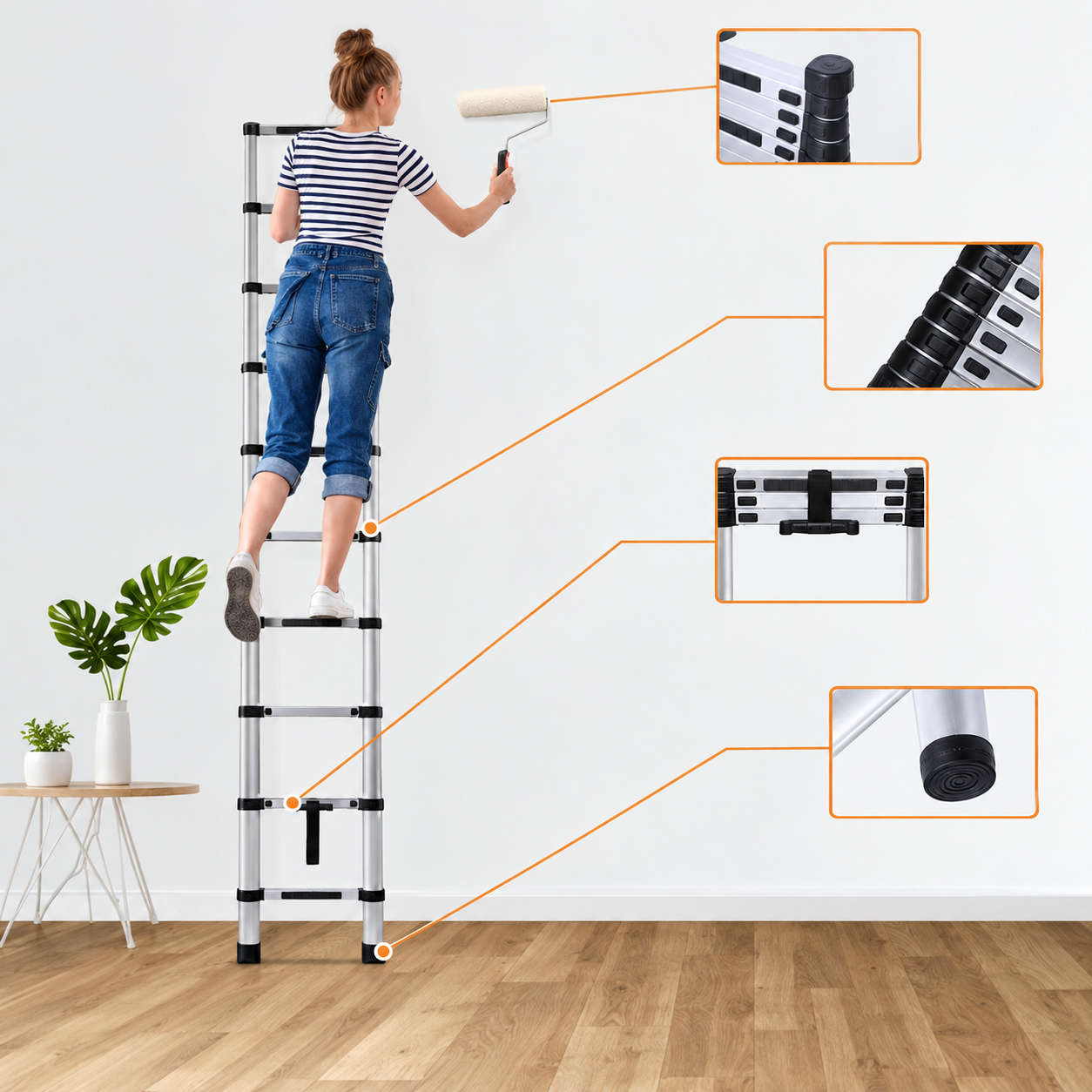 AeroClimb TEL-3 Series Aluminum Telescopic Ladder