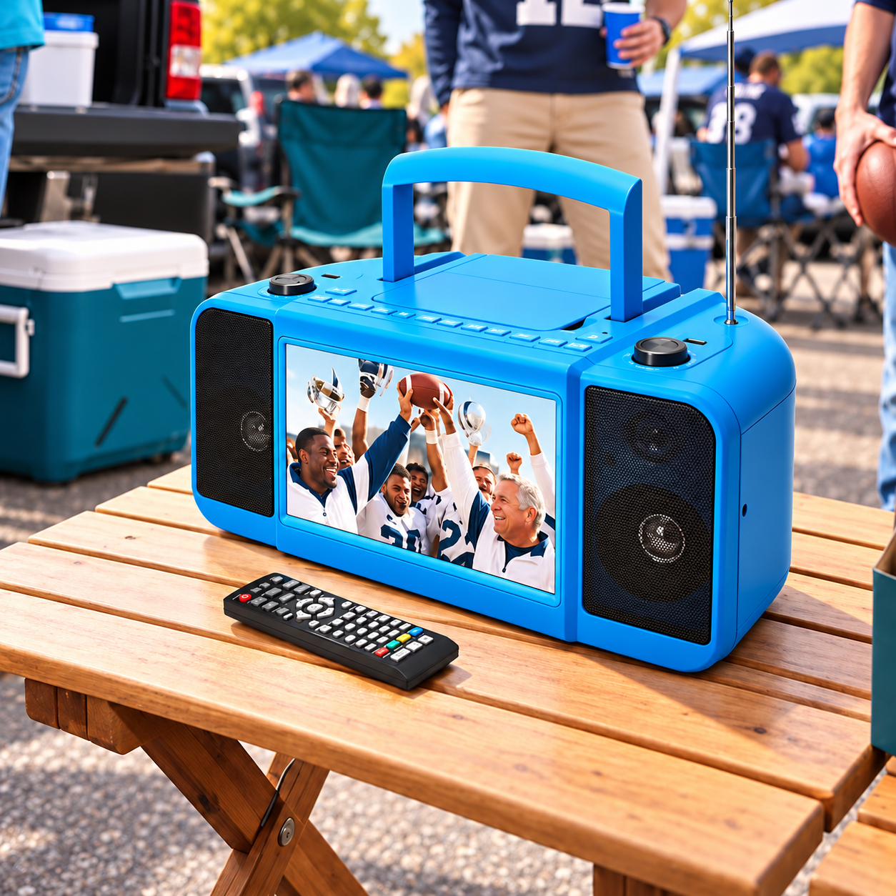 10-Inch Portable Entertainment Boombox with CD/DVD Player & Streaming Screen
