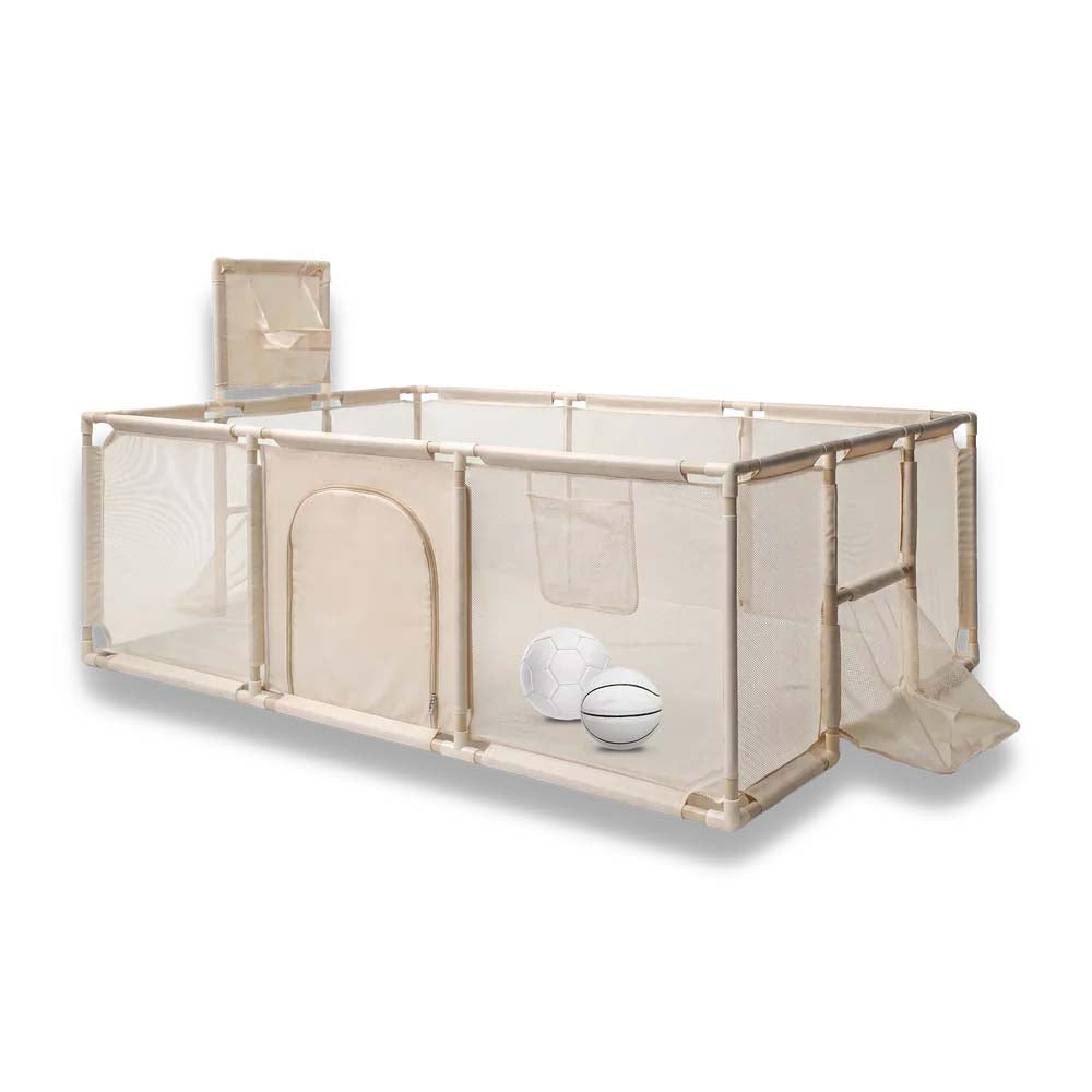 Kids Sports Arena Playpen — Indoor Basketball & Soccer Activity Set