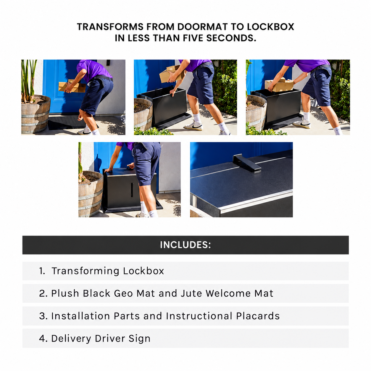 SecureMat SM-1 Doormat Parcel Locker