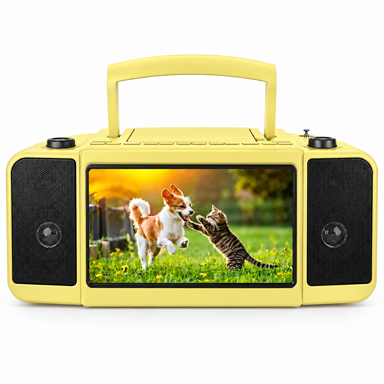 10-Inch Portable Entertainment Boombox with CD/DVD Player & Streaming Screen