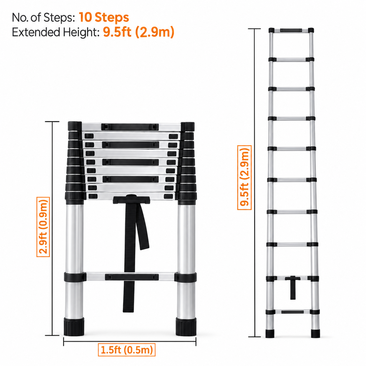 AeroClimb TEL-3 Series Aluminum Telescopic Ladder