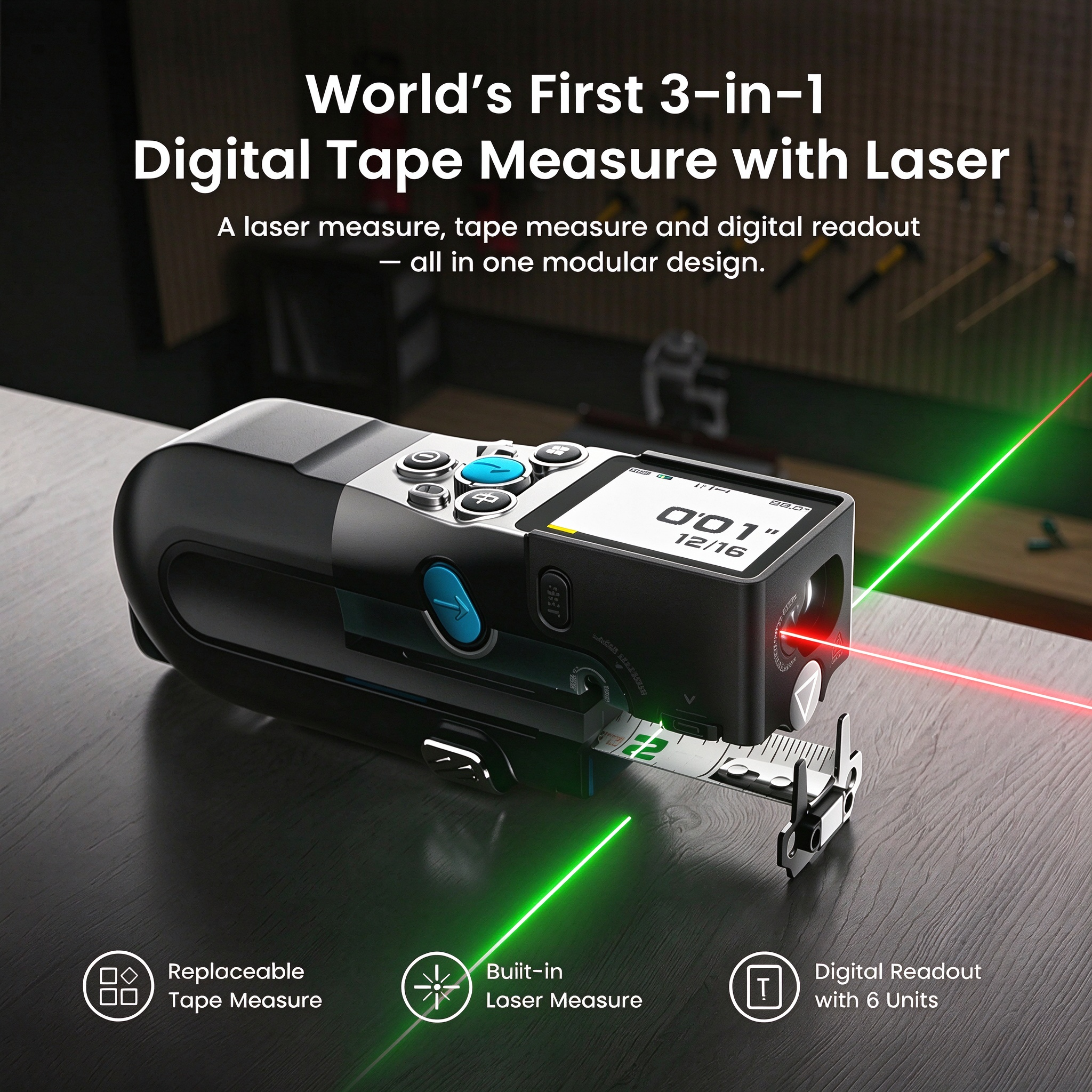 XTAPE1 Modular Digital Laser Tape Measure