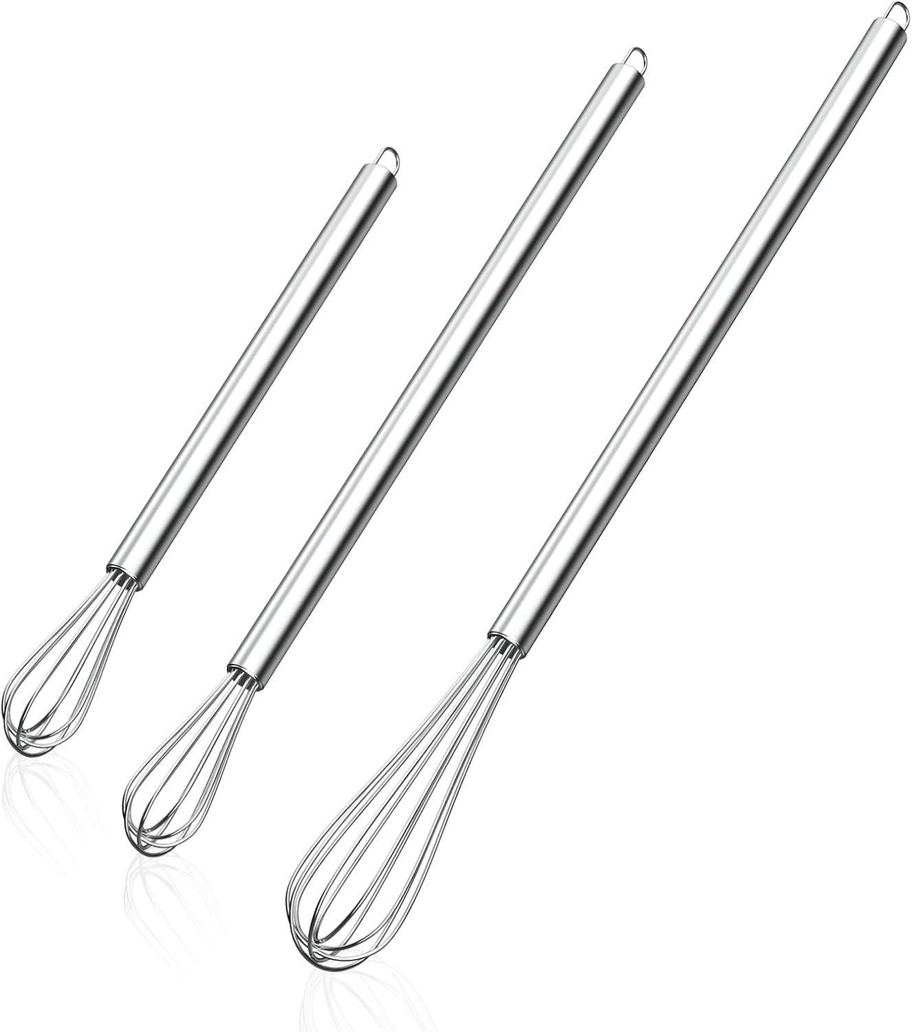 3-Piece Stainless Steel Kitchen Whisk Set