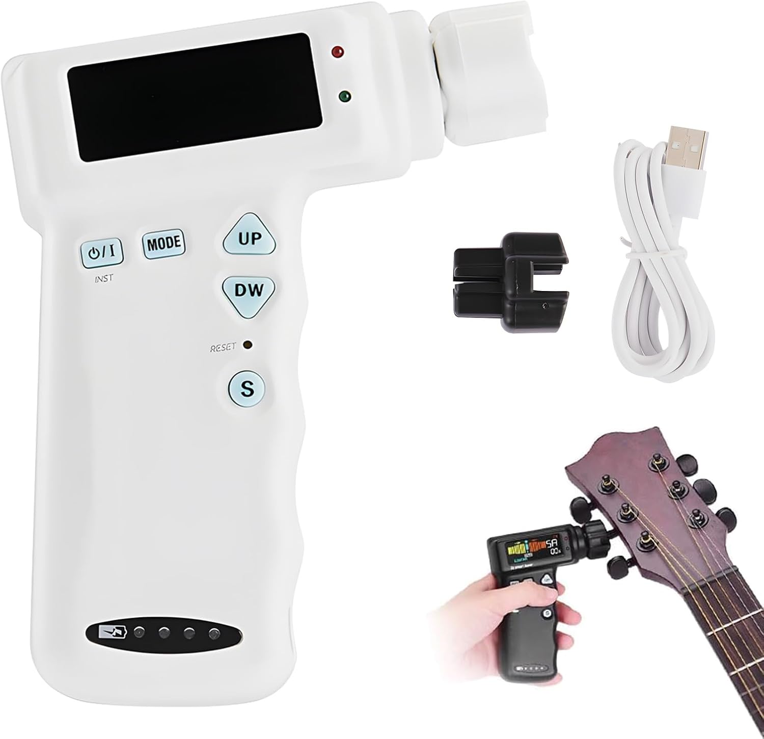 2-in-1 Smart Guitar Tuner & Electric String Winder