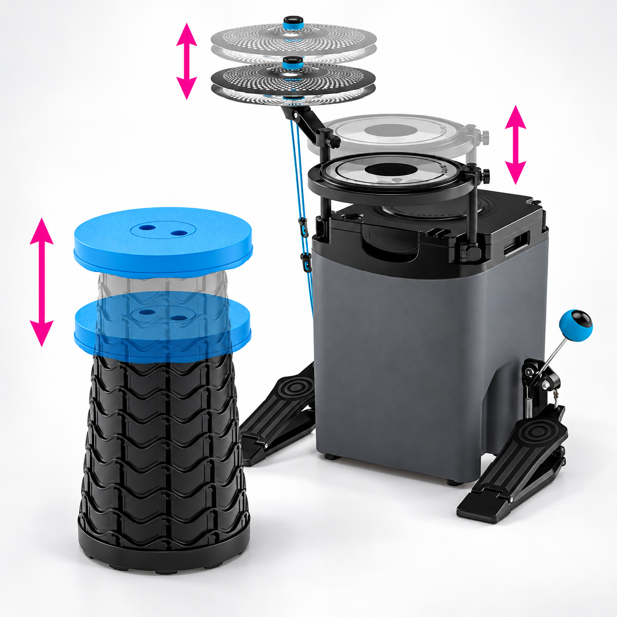 PocketBeat Compact Drum Kit — Packs Into Bass Drum