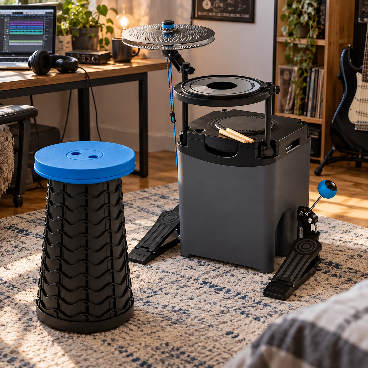 PocketBeat Compact Drum Kit — Packs Into Bass Drum