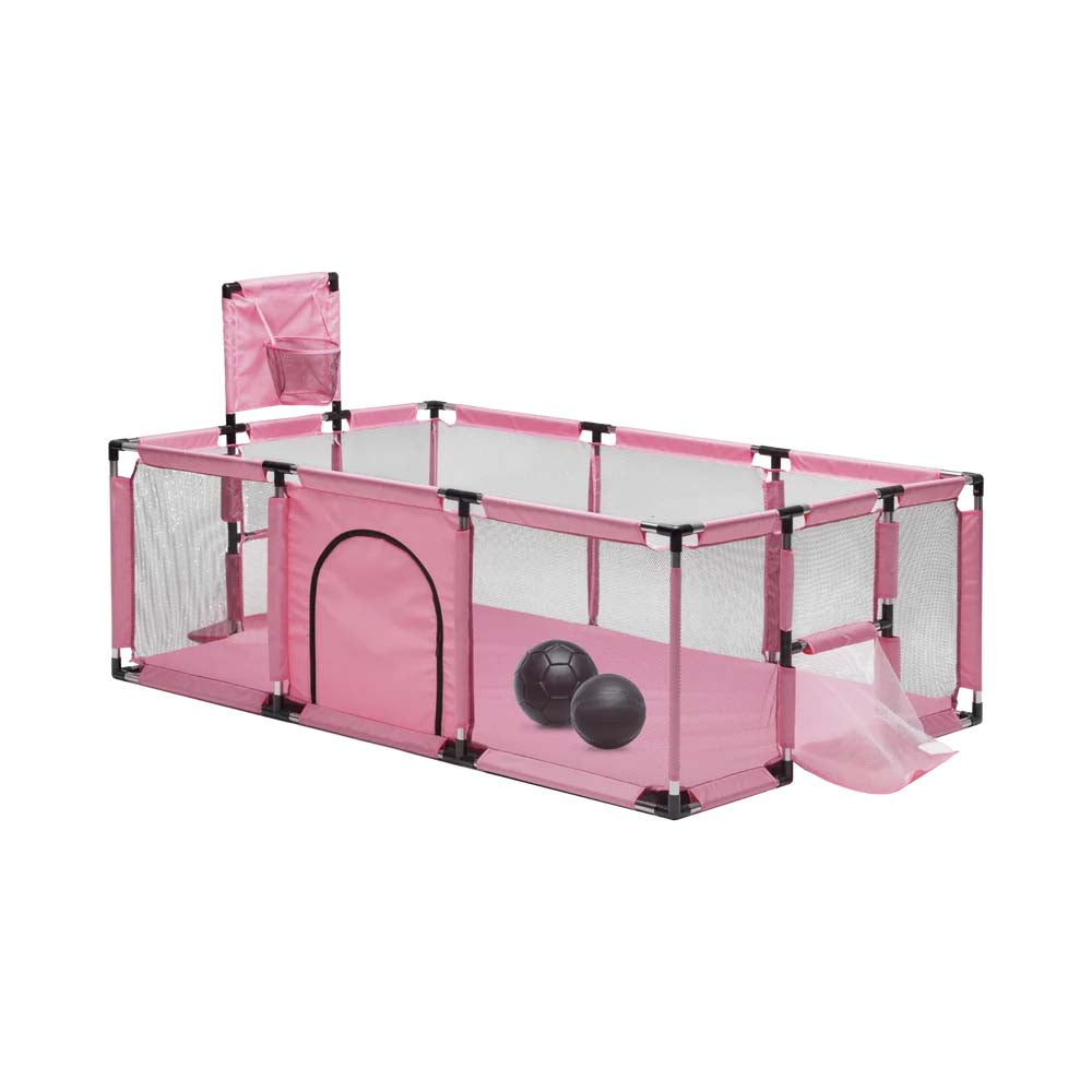 Kids Sports Arena Playpen — Indoor Basketball & Soccer Activity Set