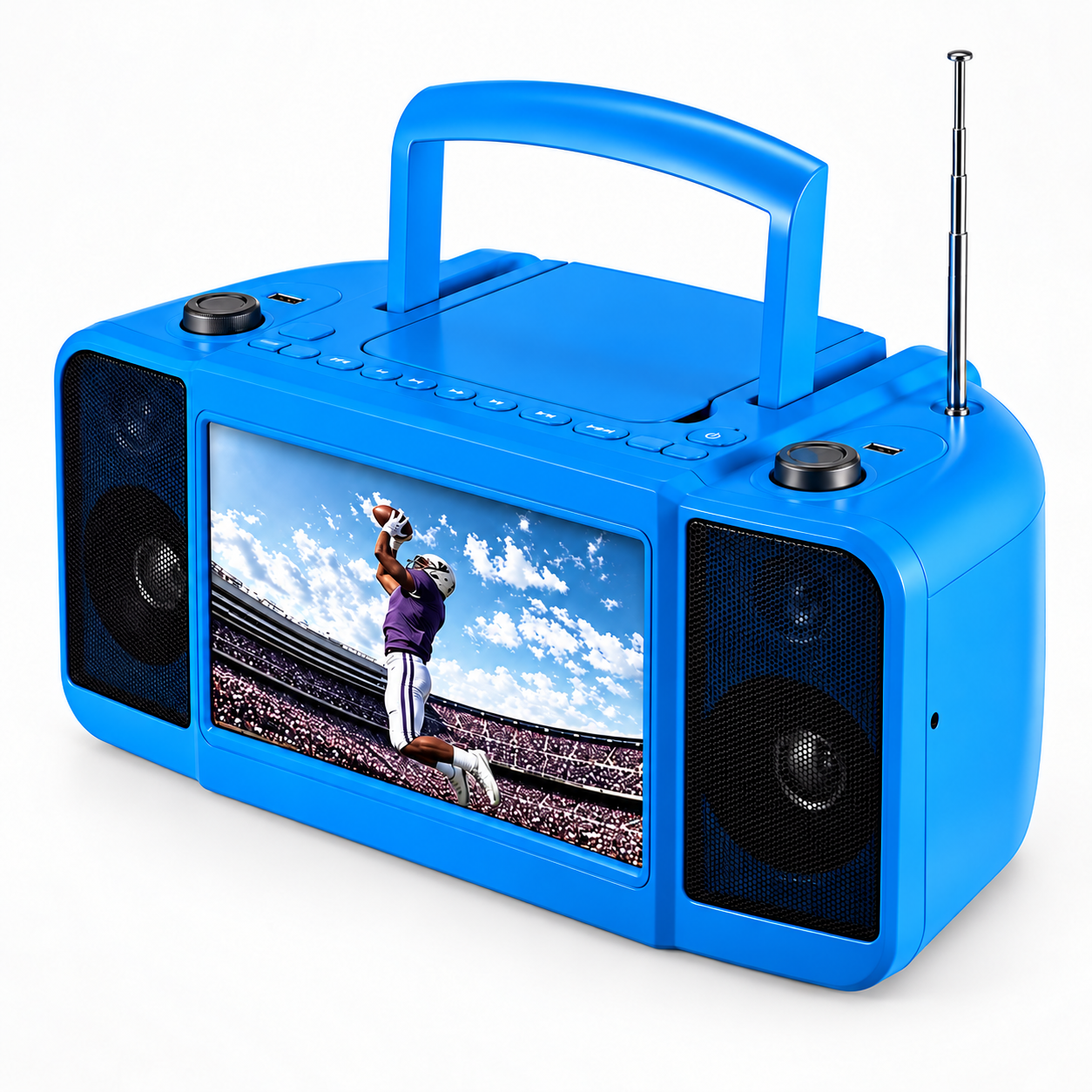 10-Inch Portable Entertainment Boombox with CD/DVD Player & Streaming Screen
