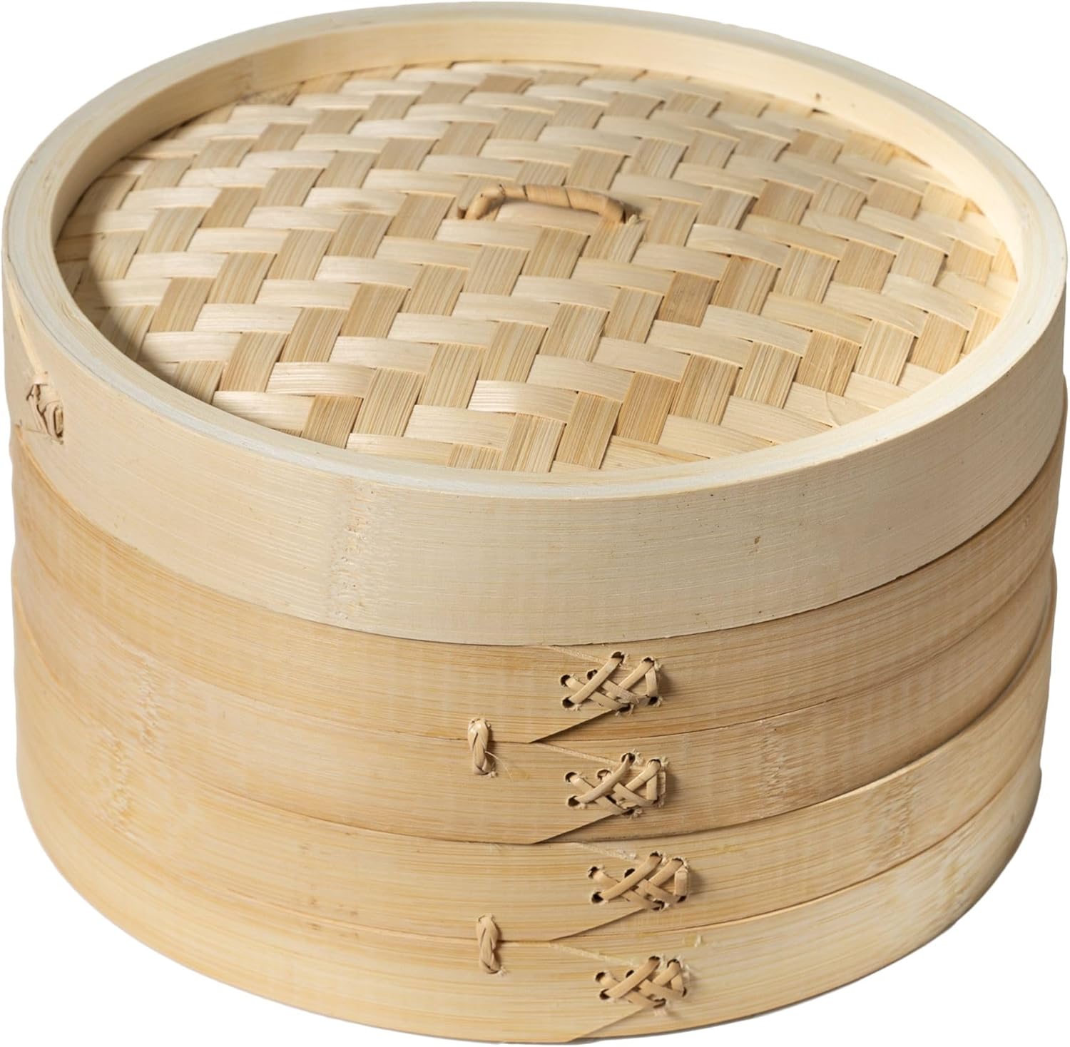 10-Inch 2-Tier Natural Bamboo Steamer Basket