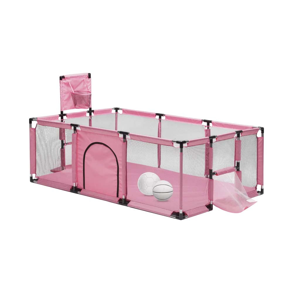 Kids Sports Arena Playpen — Indoor Basketball & Soccer Activity Set