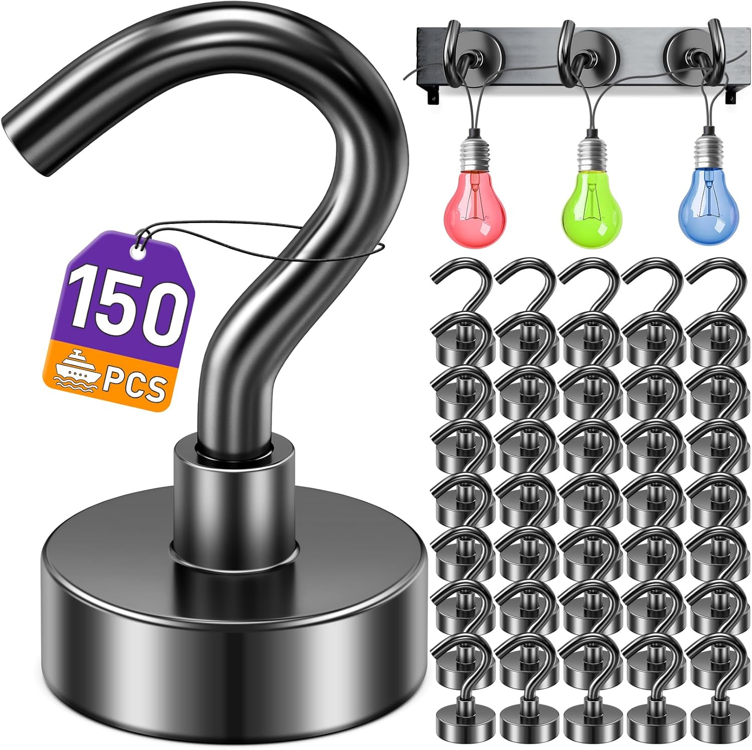 12 Pack Magnetic Hooks for 2026 Cruise Cabins Beach Vacation 30lbs+ Heavy Duty Magnet with Hook Metal Magnetic Hooks for Kitchen Fridge Grills Hanging Magnet Hooks for Classroom Locker Utensil Racks