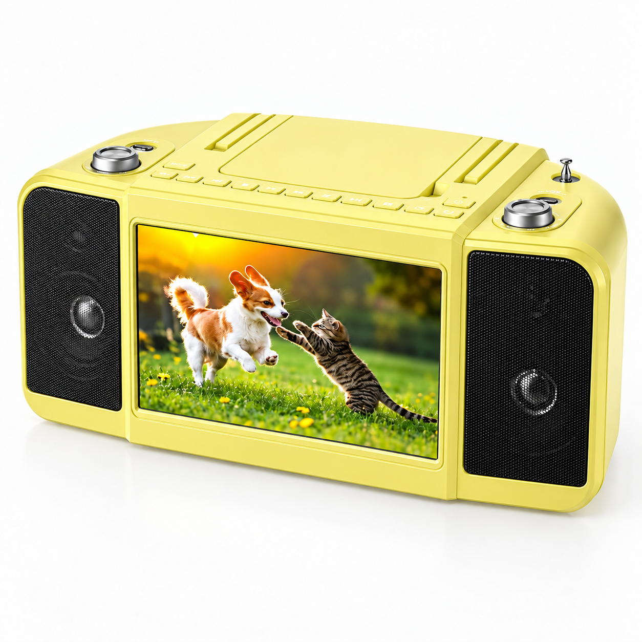 10-Inch Portable Entertainment Boombox with CD/DVD Player & Streaming Screen