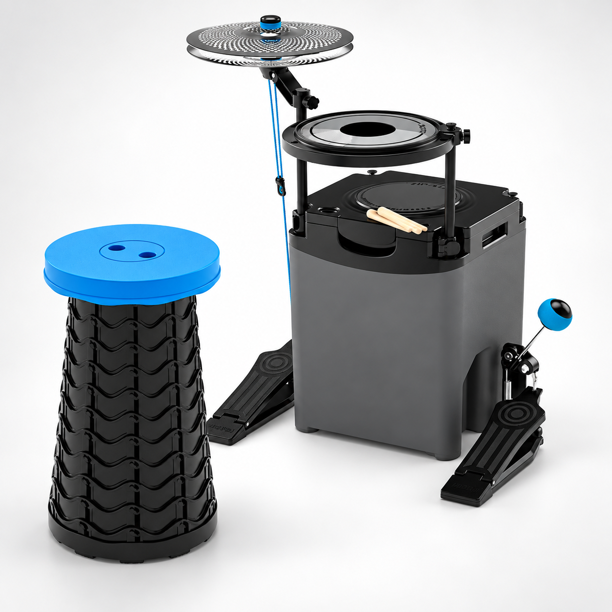 PocketBeat Compact Drum Kit — Packs Into Bass Drum