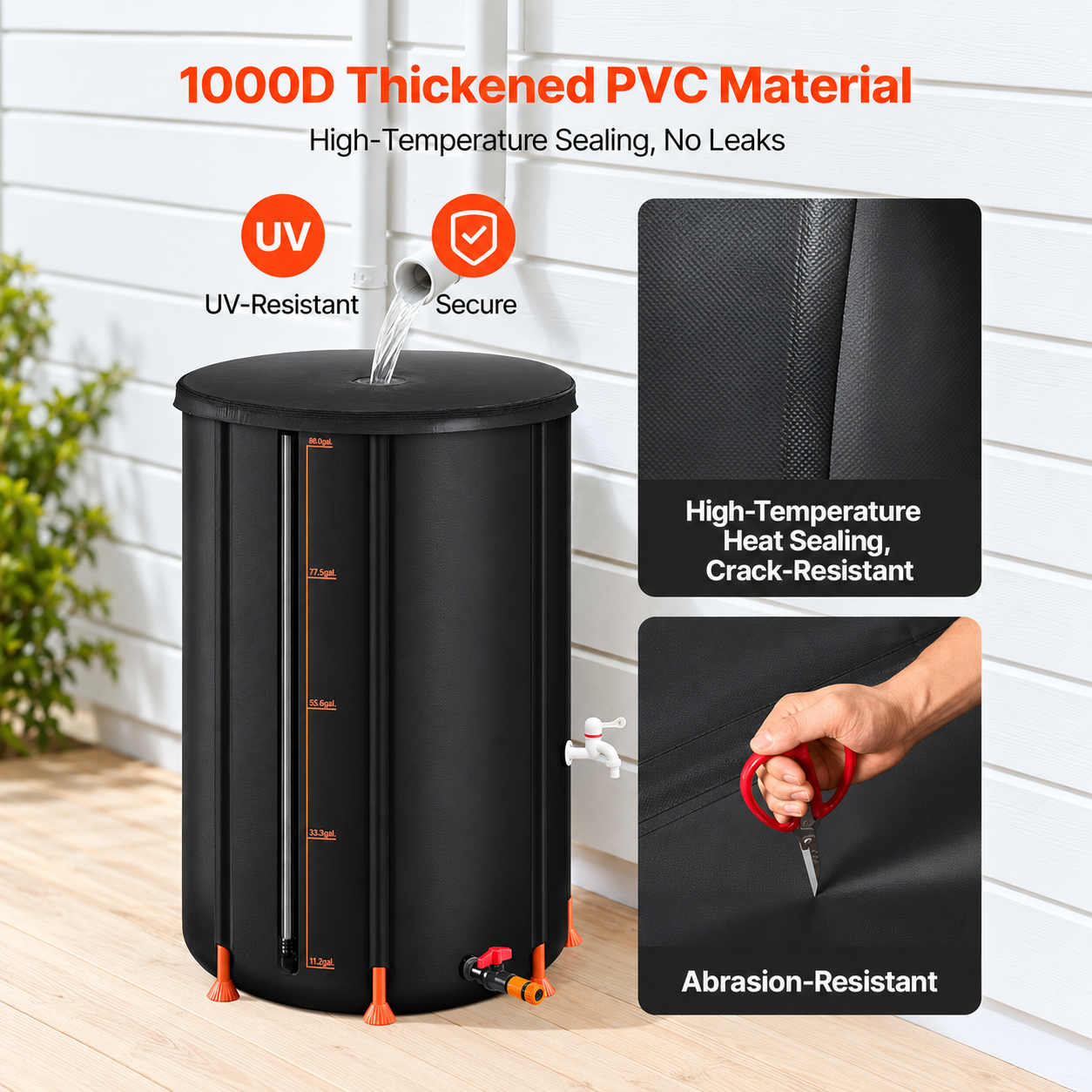 AquaVault AV-100 Collapsible Rainwater Harvesting Barrel