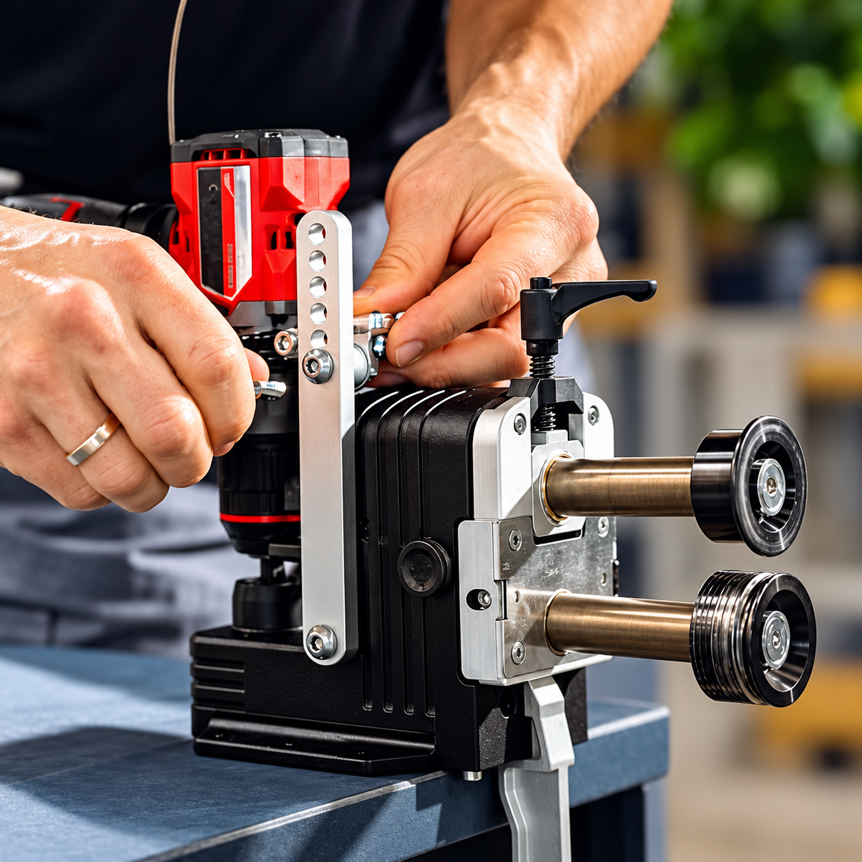 Portable Drill-Powered Sheet Metal Beading Machine