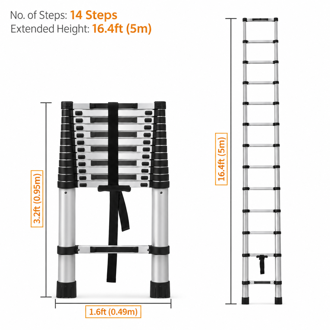 AeroClimb TEL-3 Series Aluminum Telescopic Ladder