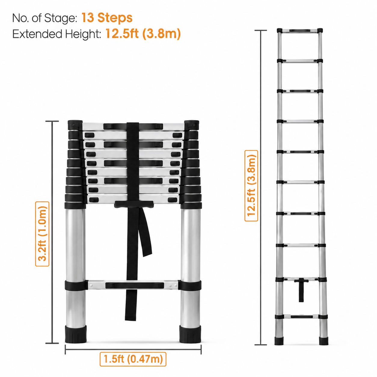 AeroClimb TEL-3 Series Aluminum Telescopic Ladder