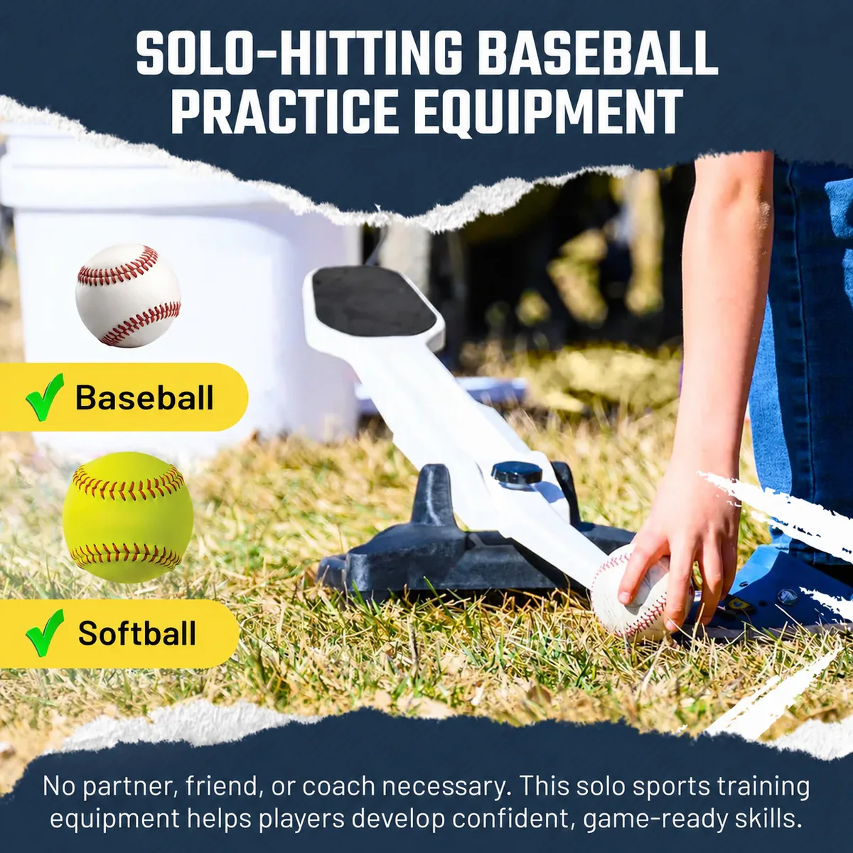 Baseball and softball foot-activated hitting trainer setup