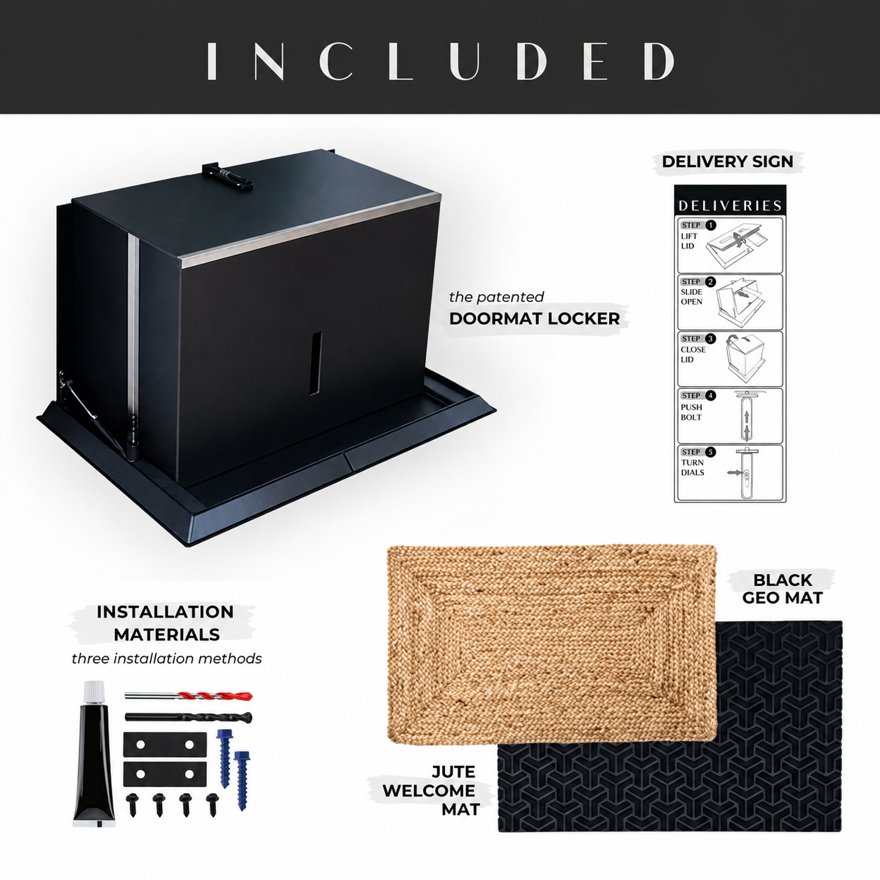 SecureMat SM-1 Doormat Parcel Locker