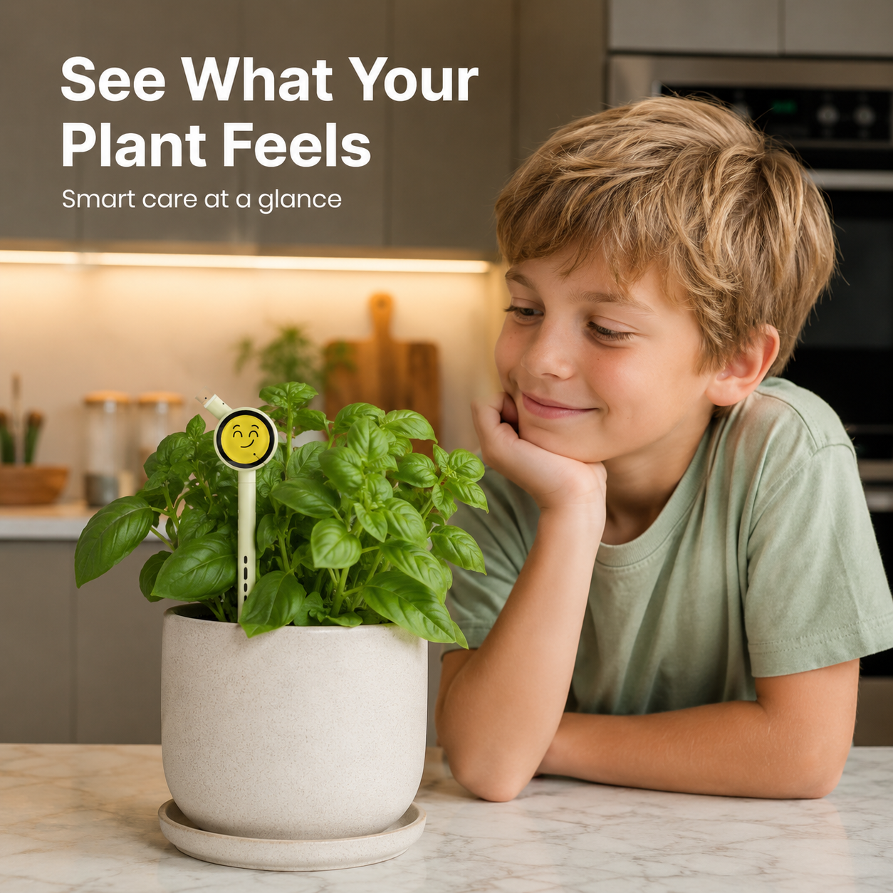 Smart Plant Care Sensor with Emoji Display