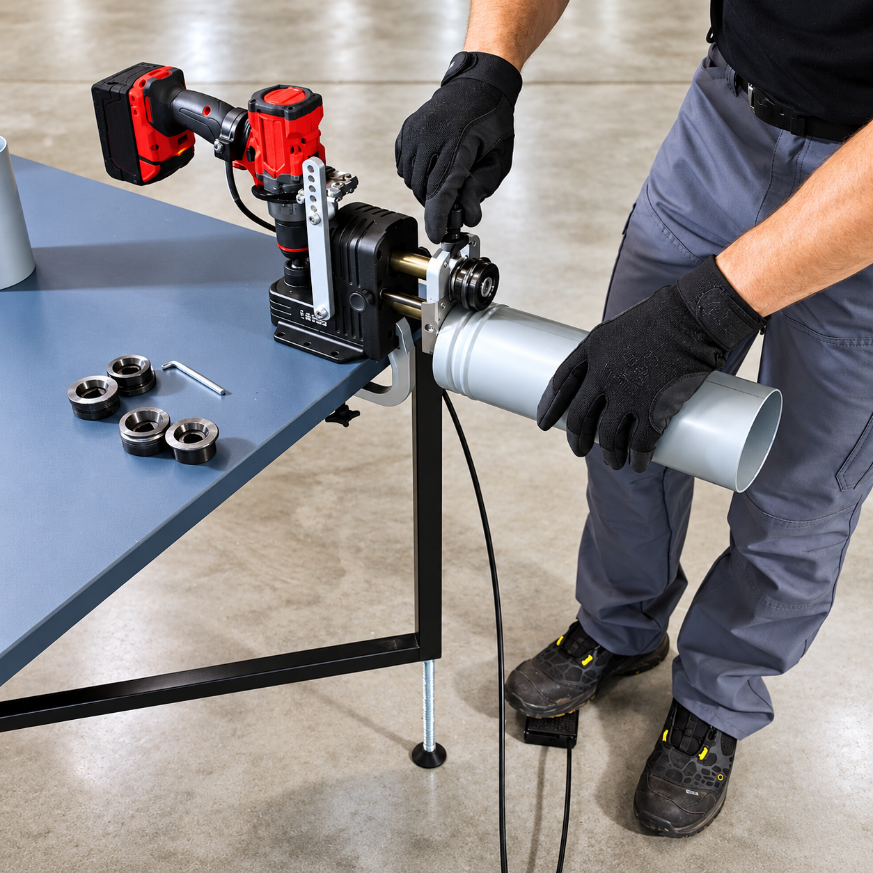 Portable Drill-Powered Sheet Metal Beading Machine