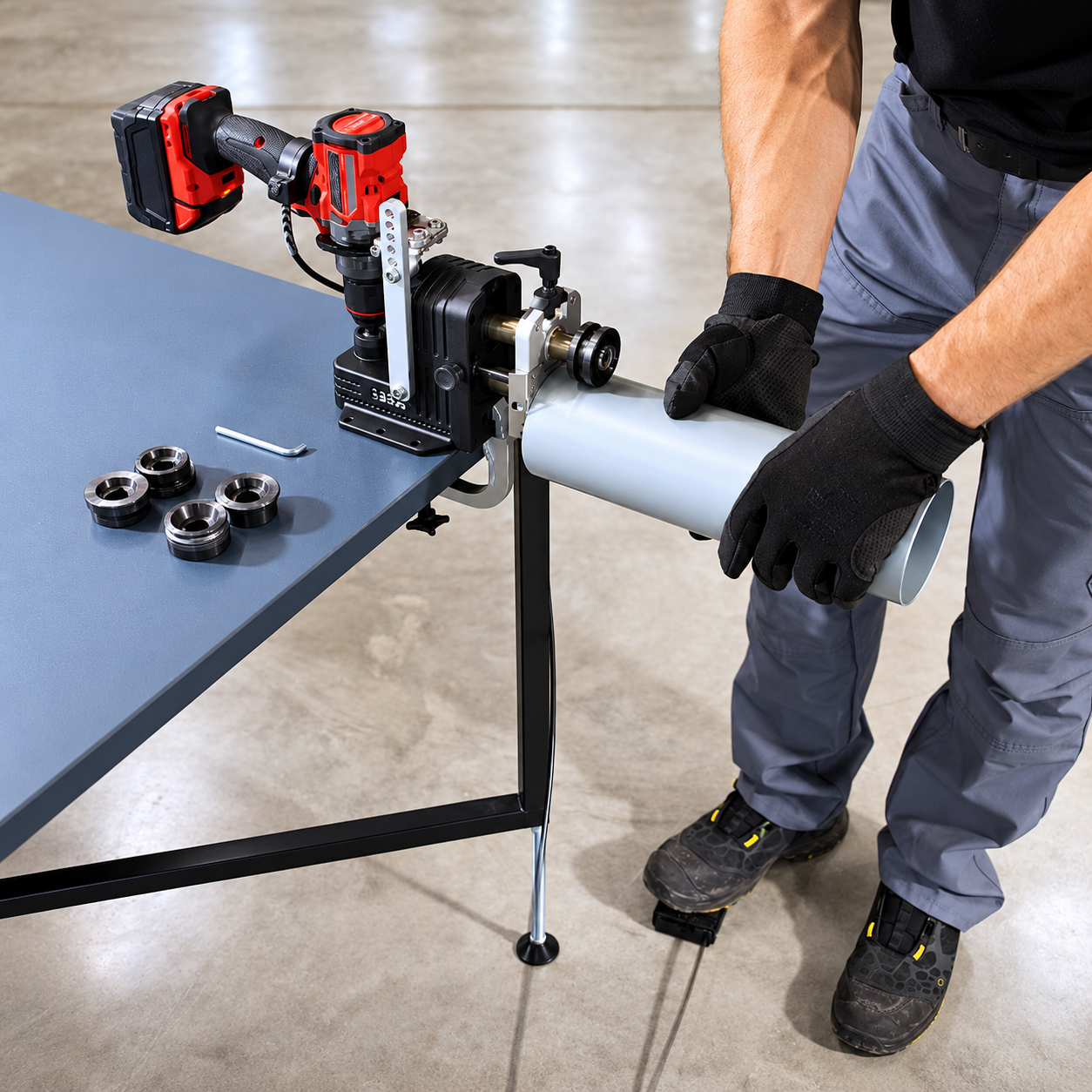 Portable Drill-Powered Sheet Metal Beading Machine