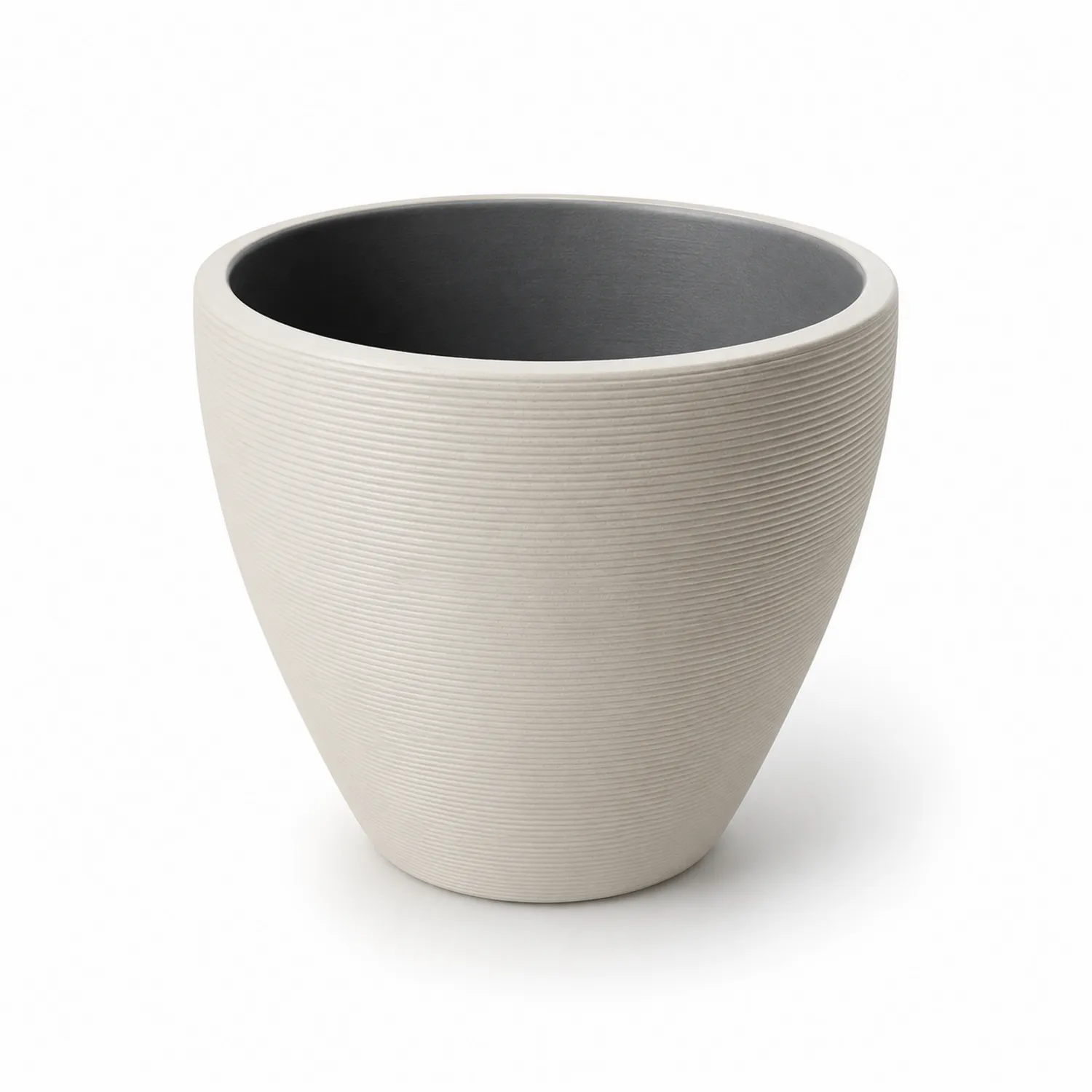 Donica ceramiczna kremowa z czarnym wnętrzem, nowoczesna, 30 cm x 35 cm