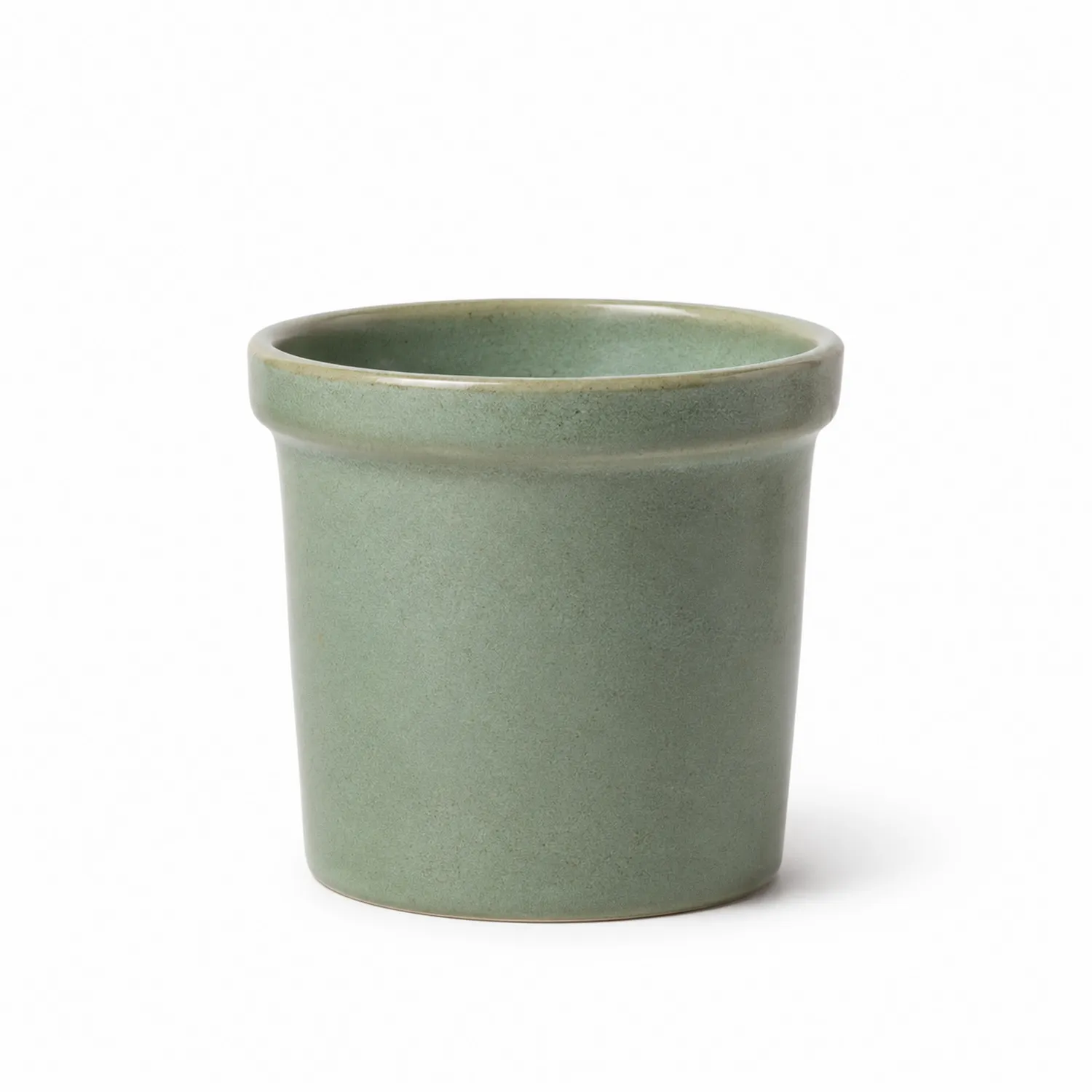 Zielona doniczka ceramiczna średnica 15 cm, wysokość 18 cm