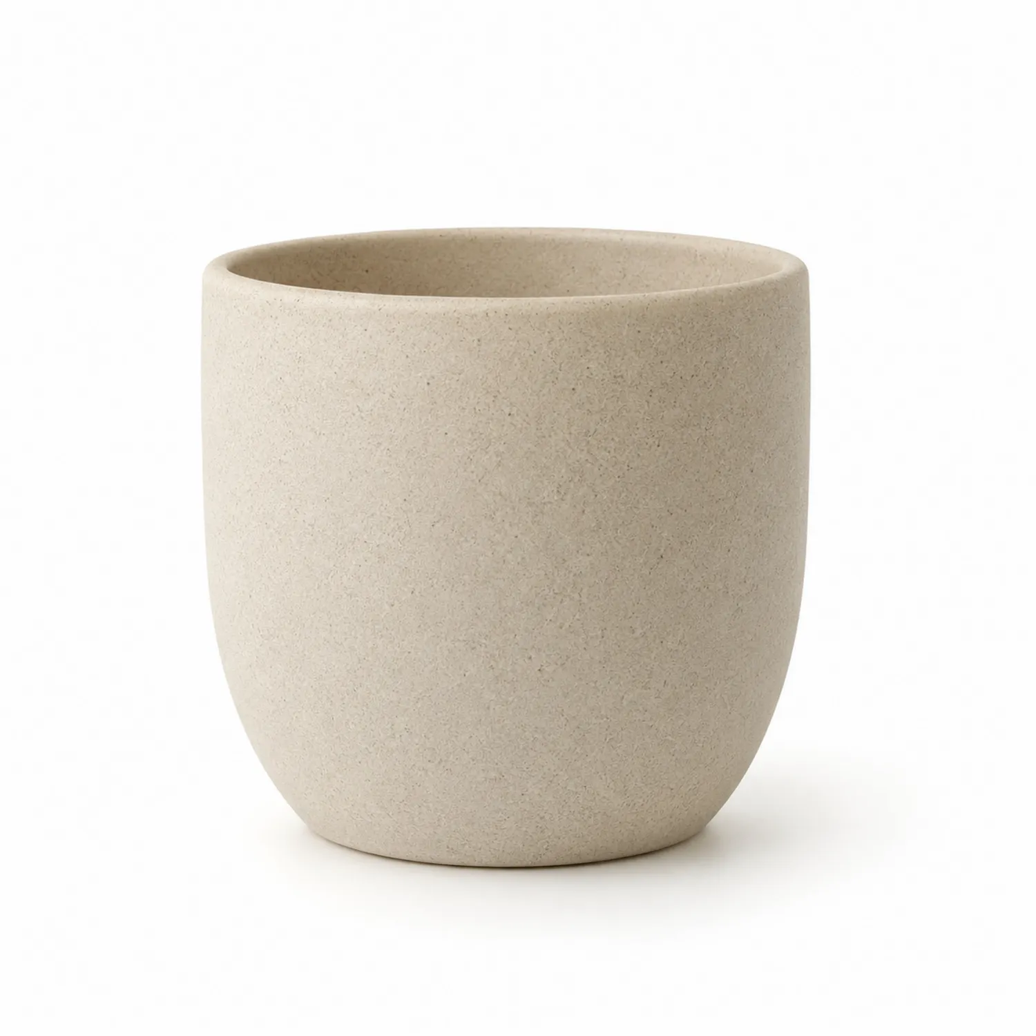 Beżowa doniczka ceramiczna - 12 cm wysokości, 10 cm średnicy