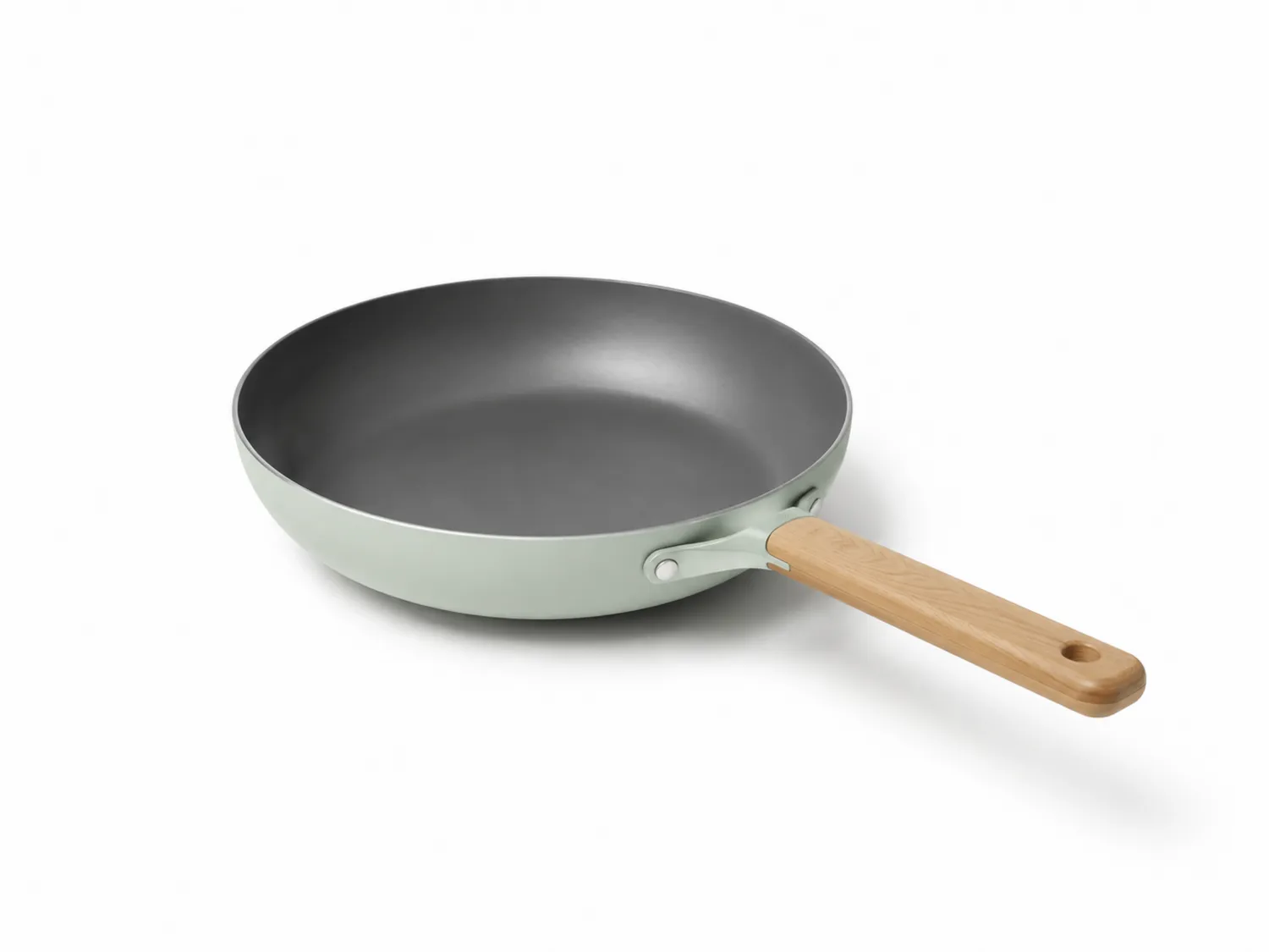 Antihaft Bratpfanne mit Holzgriff in Grün