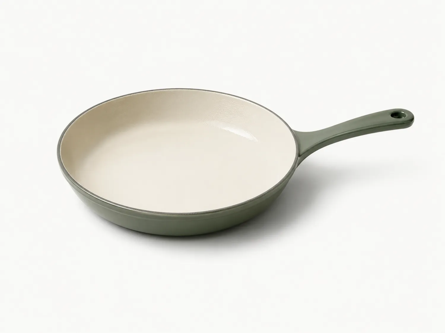 Gusseisen Bratpfanne 28cm Olivgrün/Beige