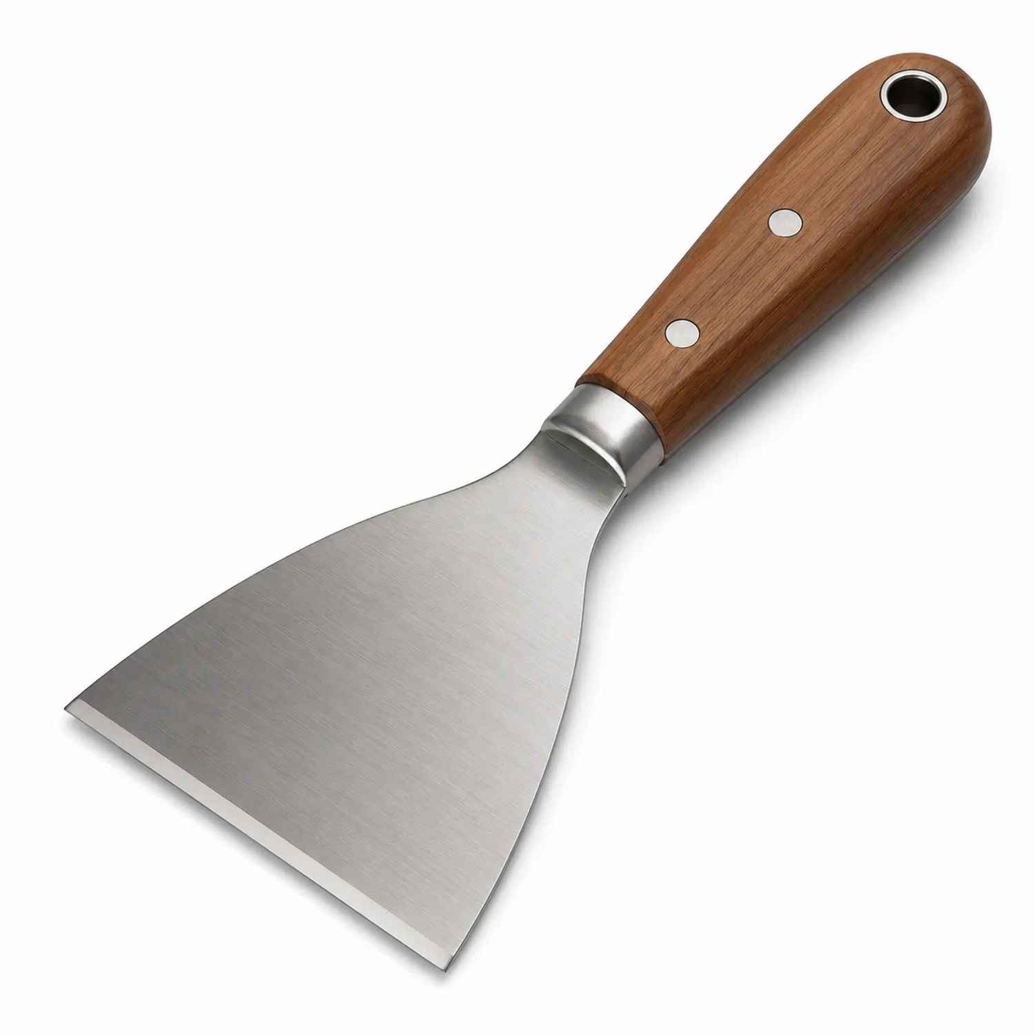 Spatule en Acier Inoxydable avec Manche en Bois