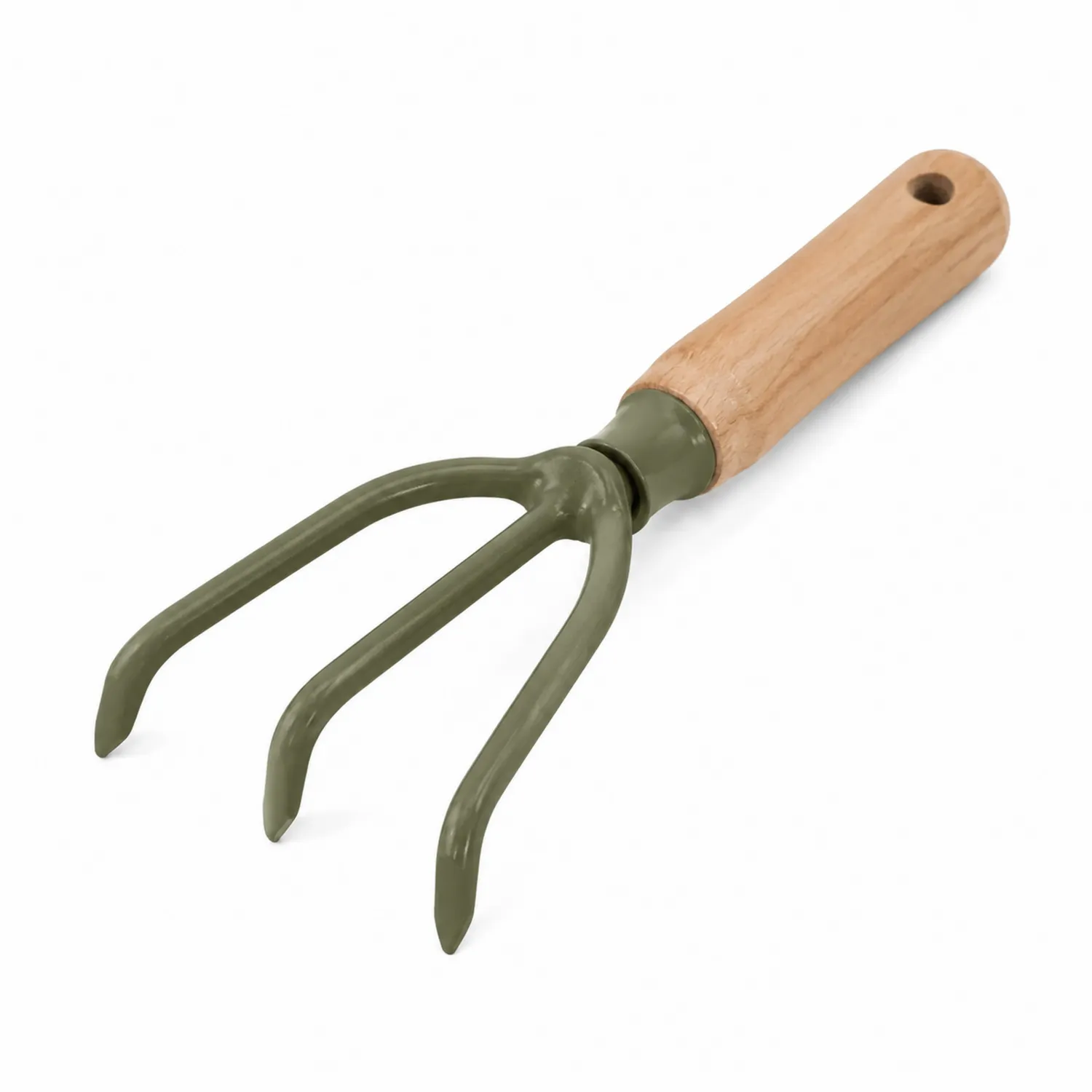Griffe de Jardin en Acier avec Manche en Bois - Vert