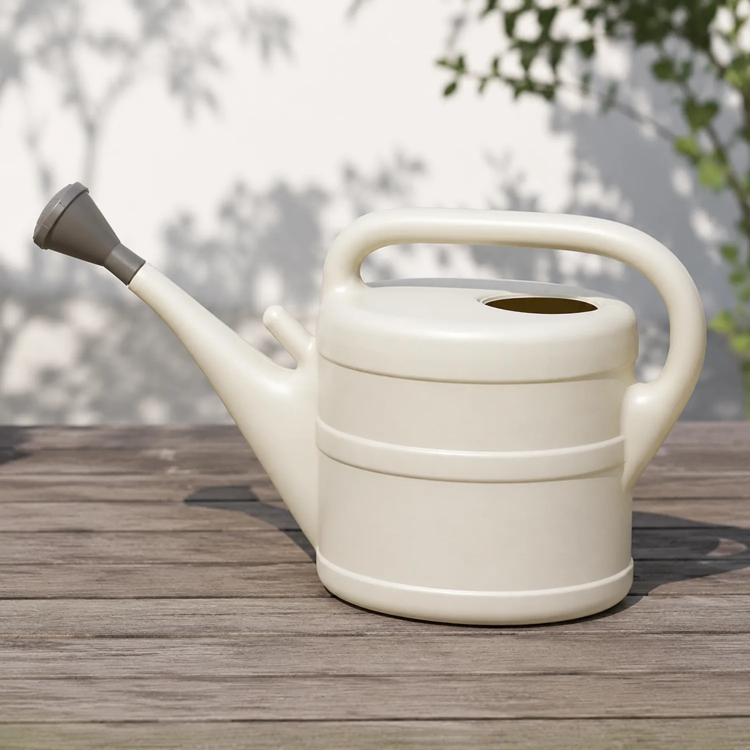Arrosoir de Jardin Crème 10L avec Bec Verseur Gris