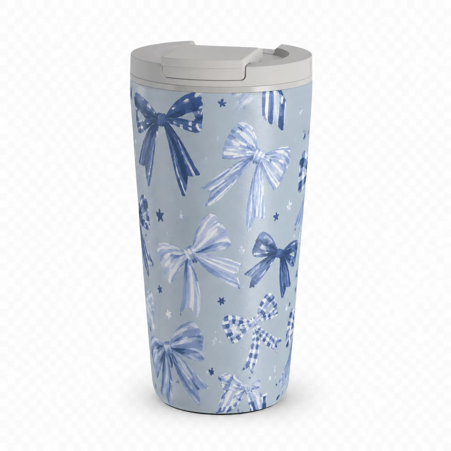 Tasse isotherme de voyage 400 ml avec motifs de nœuds bleus