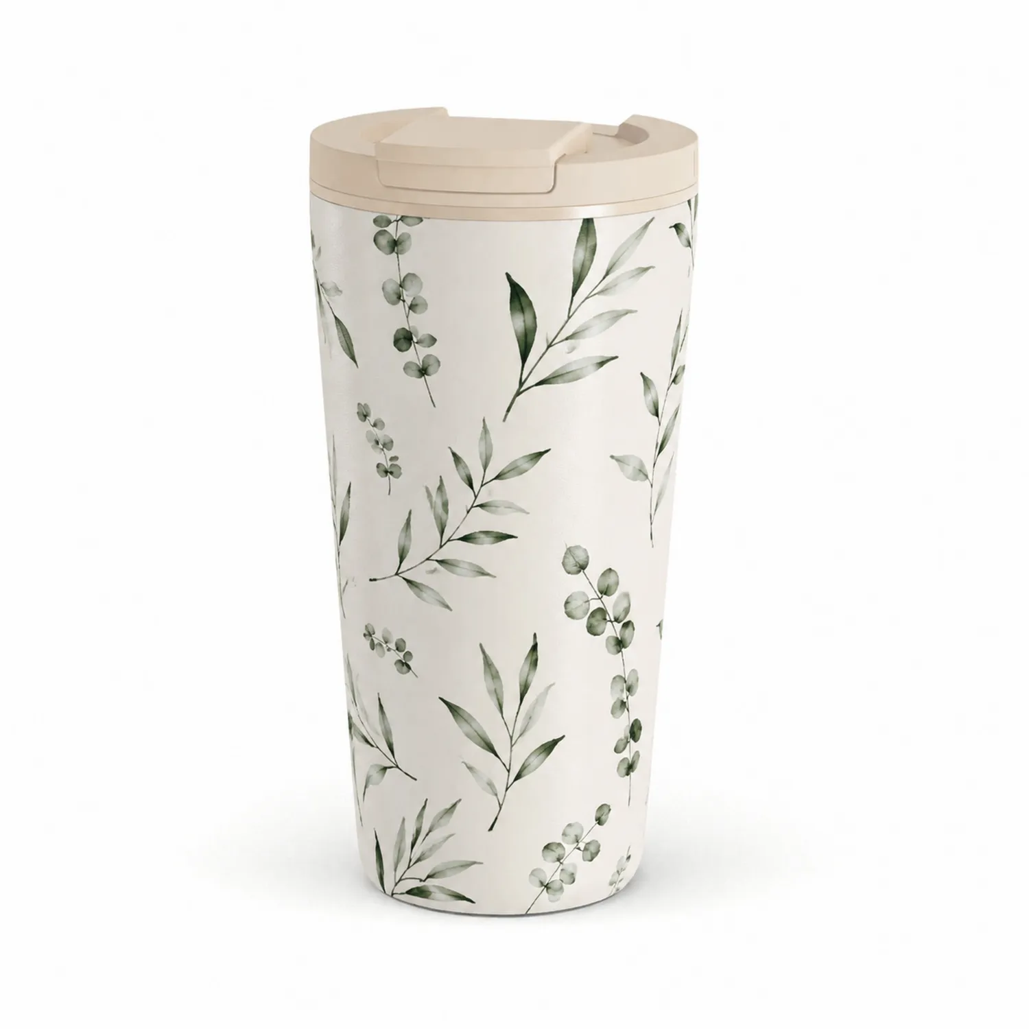 Mug de Voyage Isotherme 450ml Motif Floral Vert