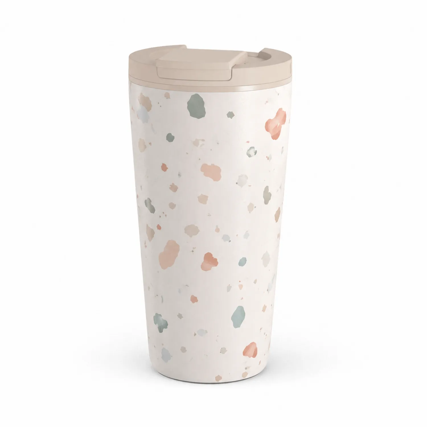 Tasse Isotherme 450ml avec Couvercle et Motif Tacheté