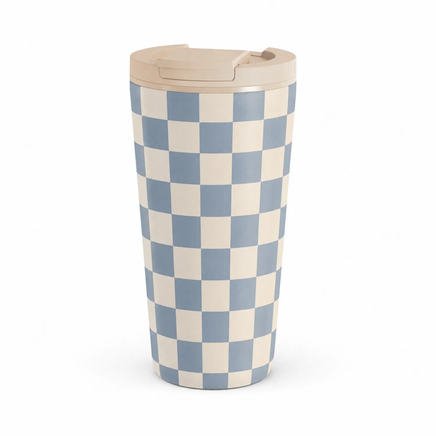 Tasse Isotherme à Carreaux Bleu et Blanc 500ml