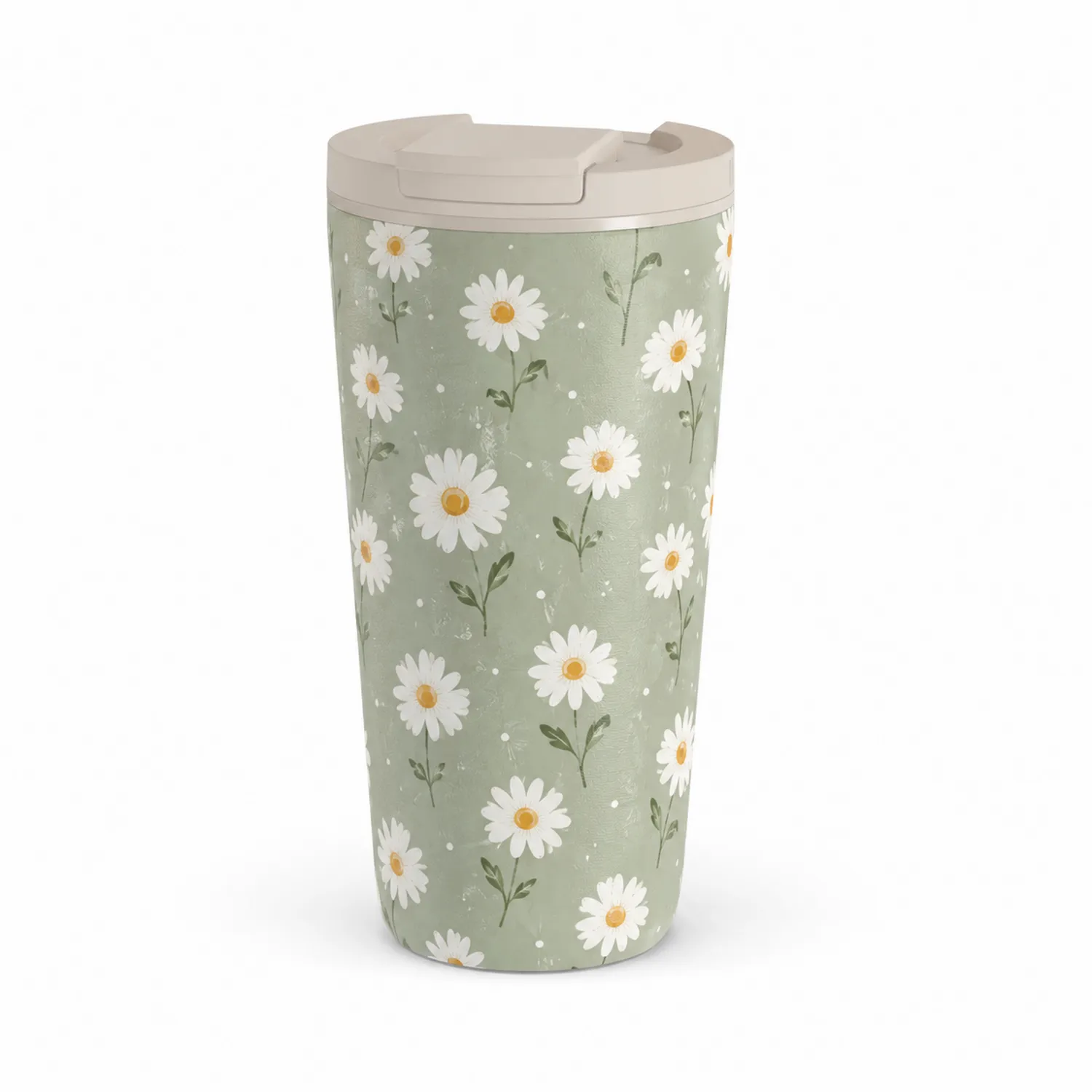 Gobelet isotherme floral vert