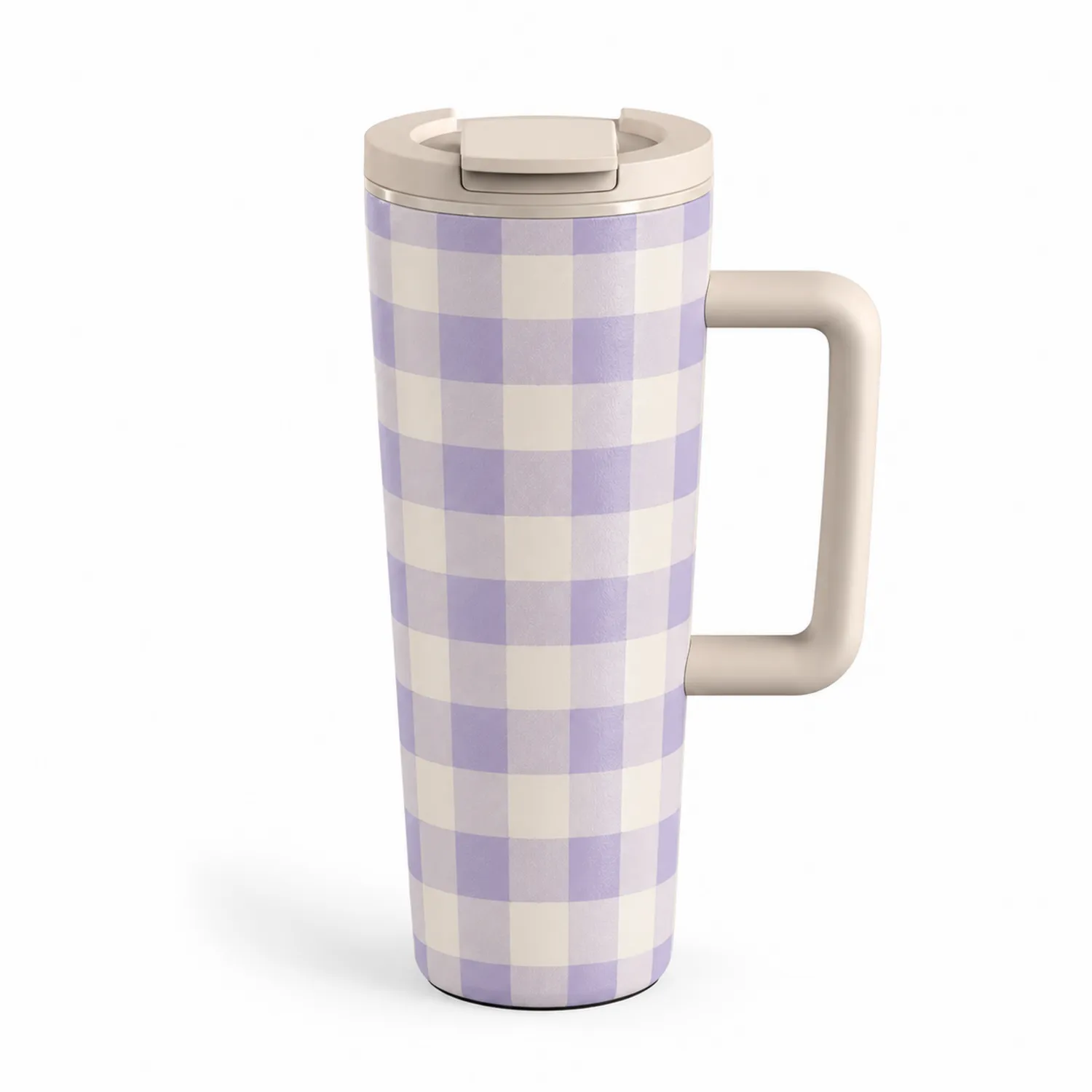 Tasse Isotherme à Double Paroi Vichy Lavande avec Anse