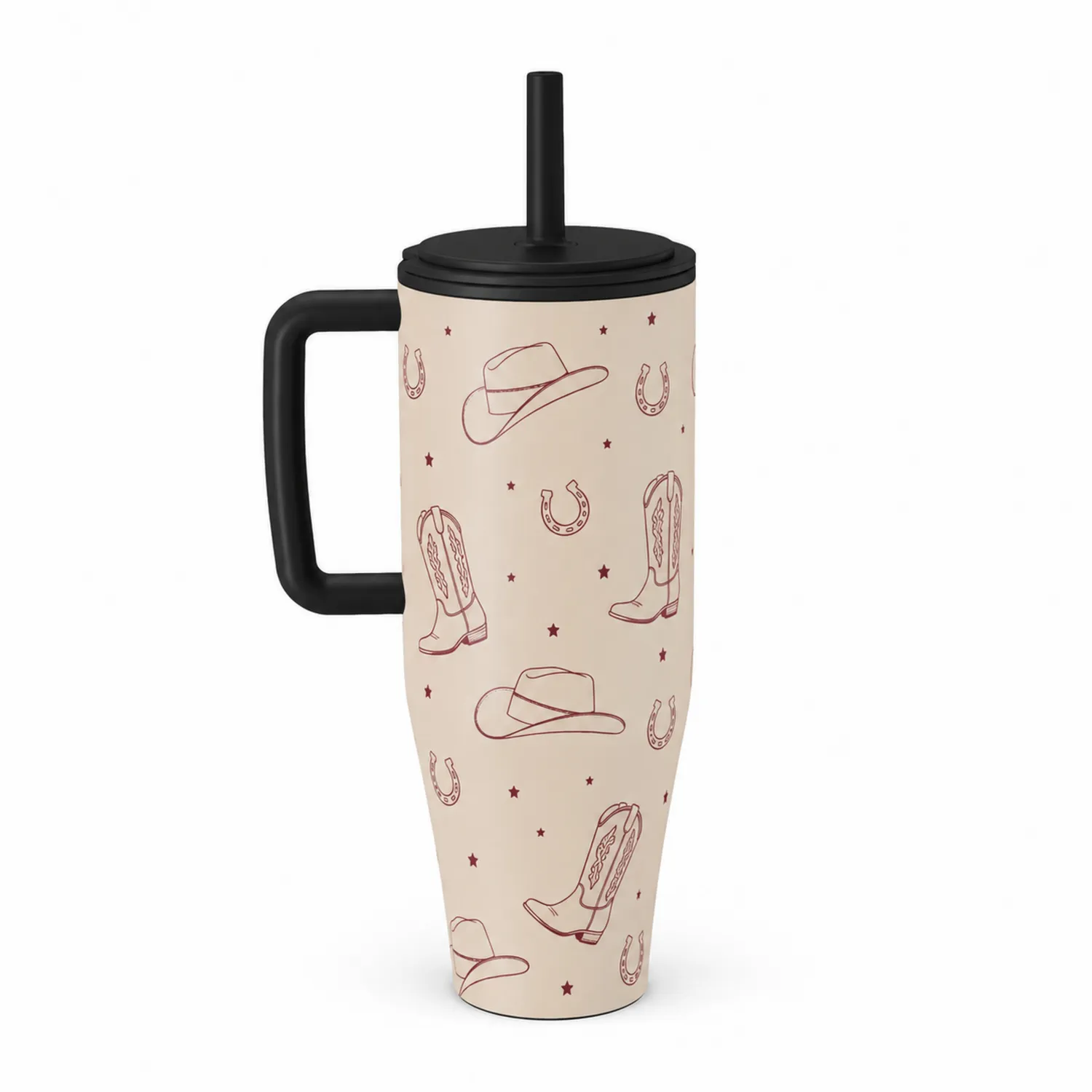 Tasse isotherme avec motifs de chapeaux et bottes - 750 ml