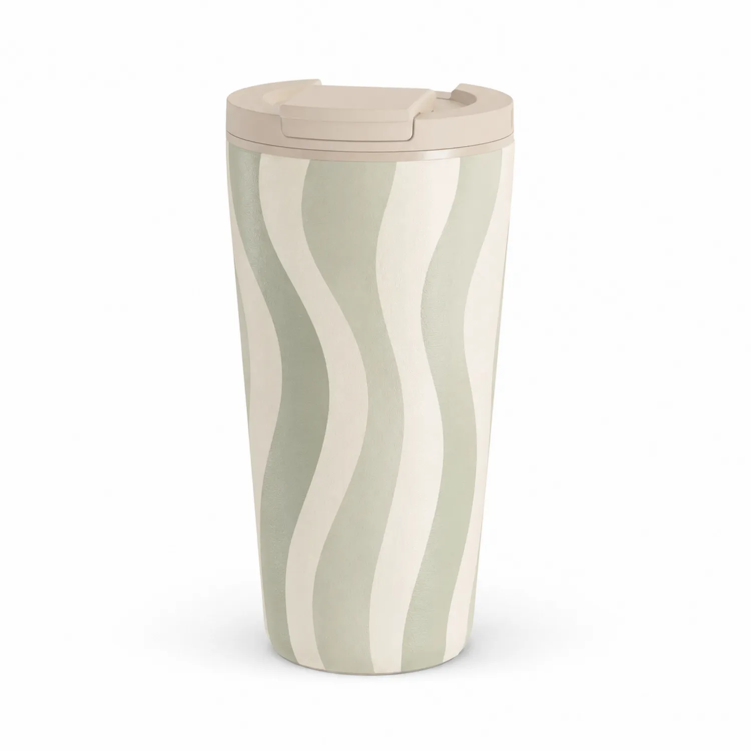 Tasse isotherme ondulée vert clair 400ml