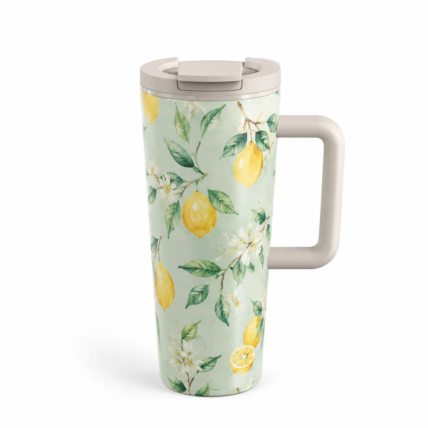 Tasse de voyage isotherme motifs citrons 450ml