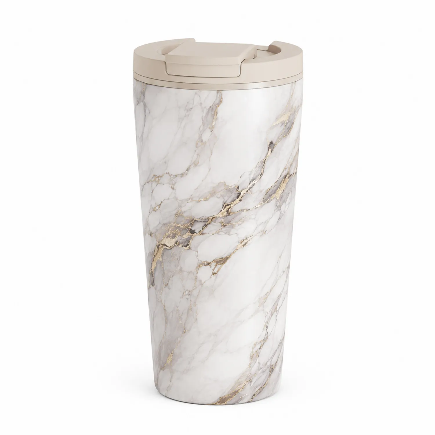 Tasse isotherme 450 ml effet marbre blanc