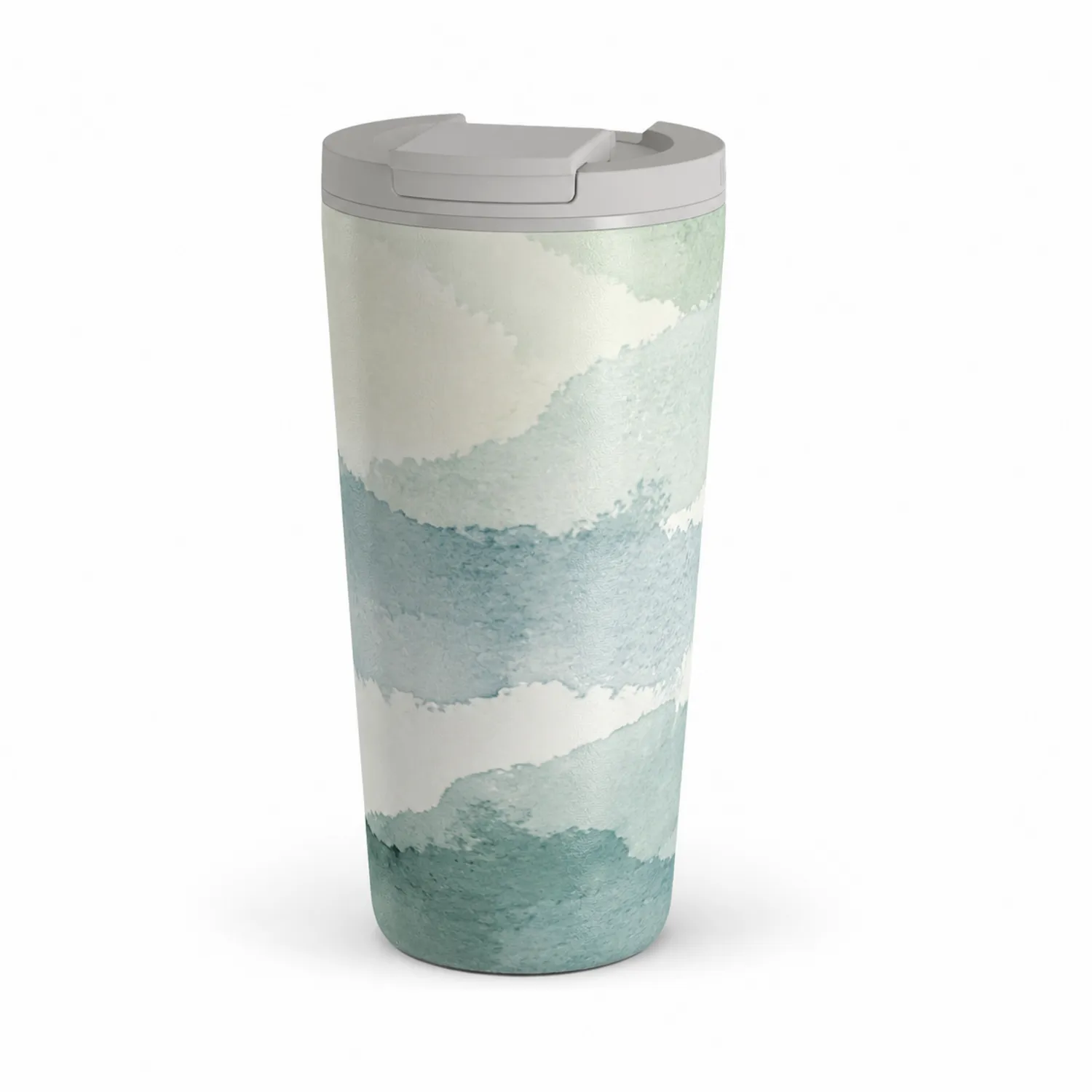 Gobelet Thermos 500ml Motif Aquarelle Vert et Bleu